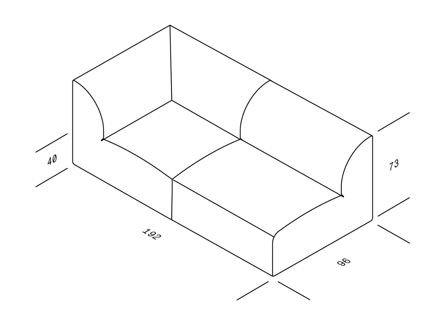 Weber Modulsofa 2-Sitzer Rosa