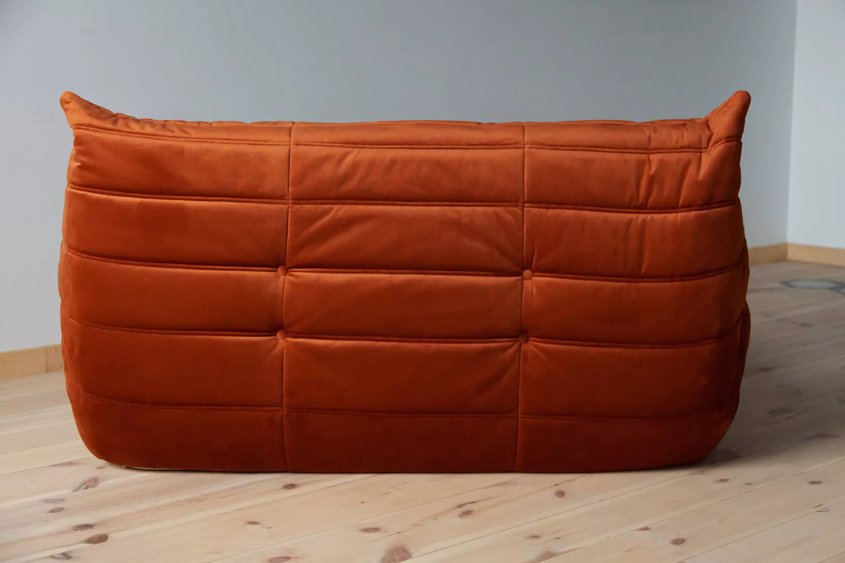 Togo Lounge Set 3-piece Velvet Amber-Orange