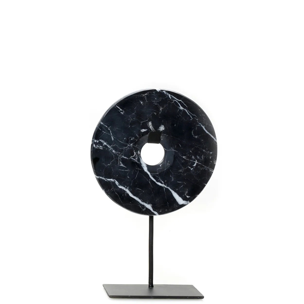 Plate on stand marble black