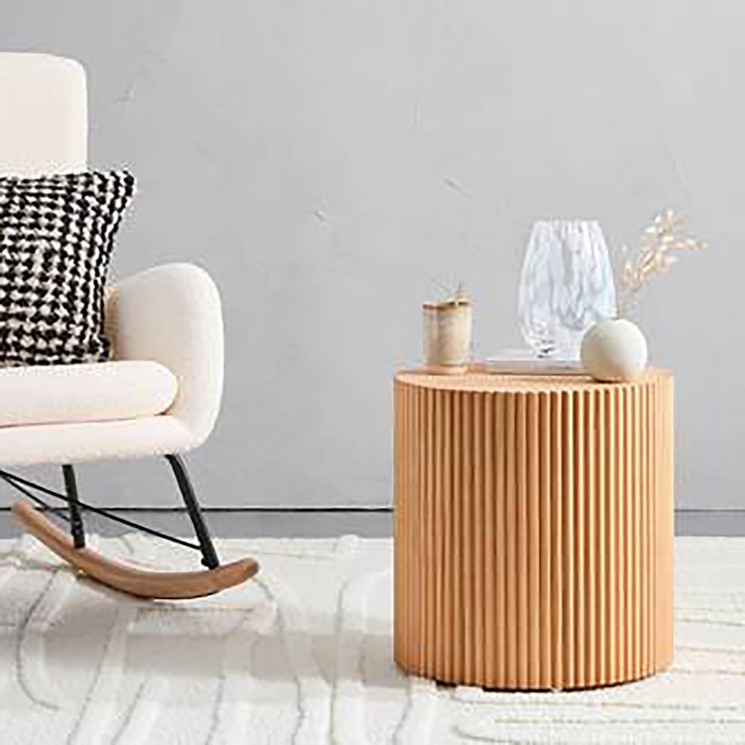 Censhi Beistelltisch Furniert Kiefer Braun