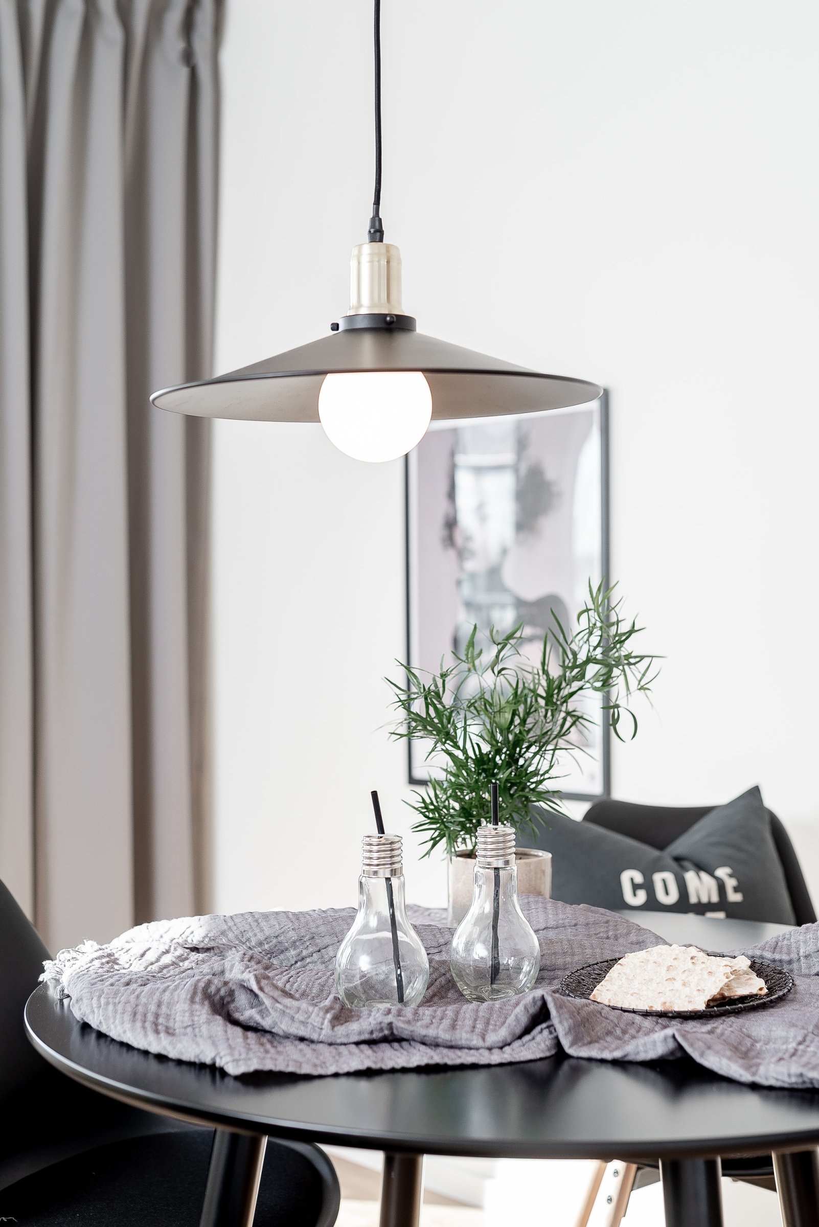 Disc Pendant Lamp Black Ø 40cm