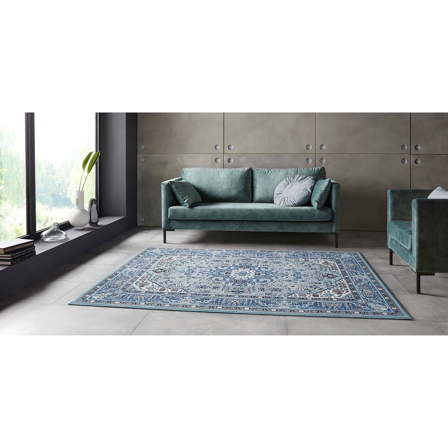 Läufer Skazar Isfahan Himmelblau