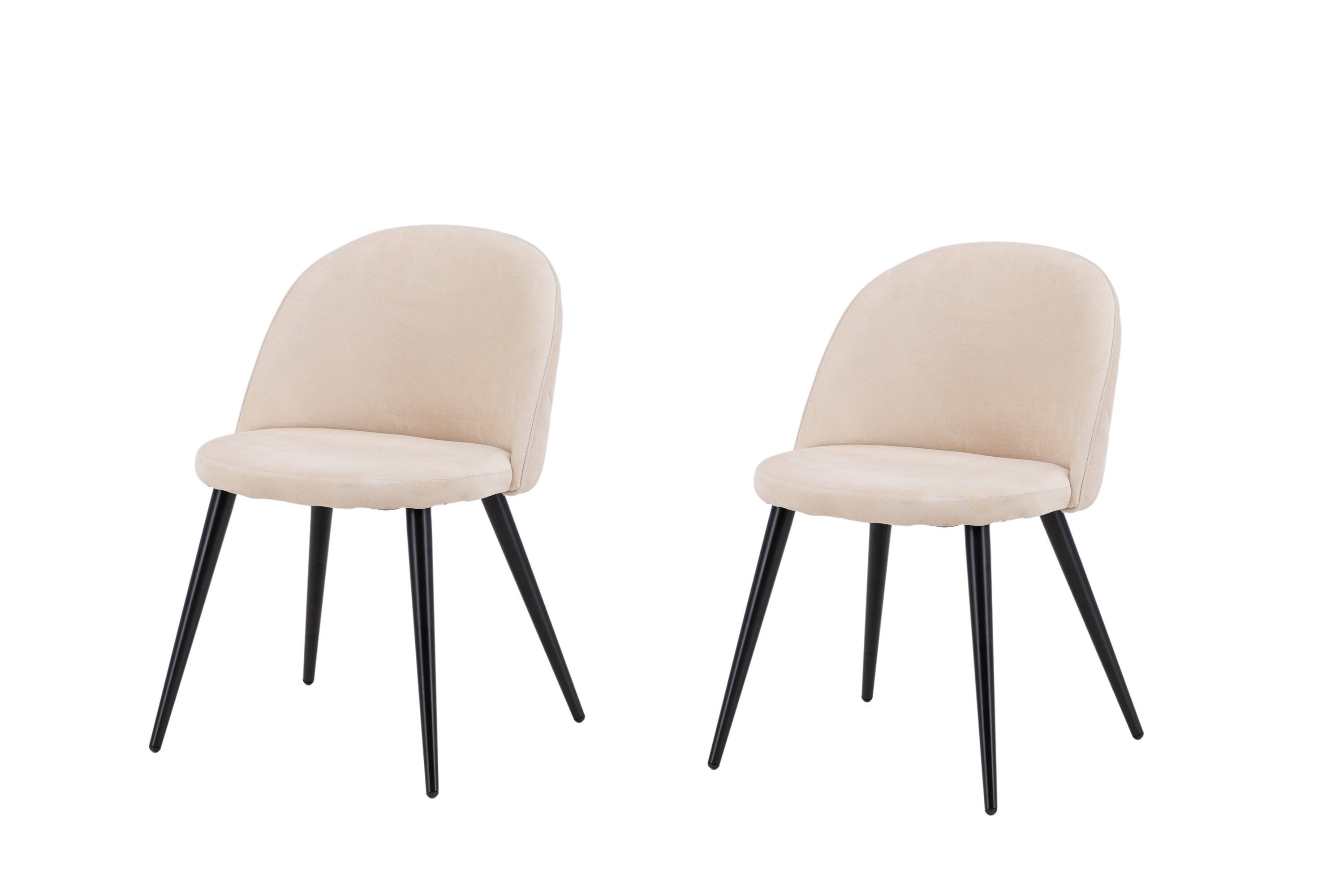 2x Velvet Stitches Stuhl-Set Samt Beige