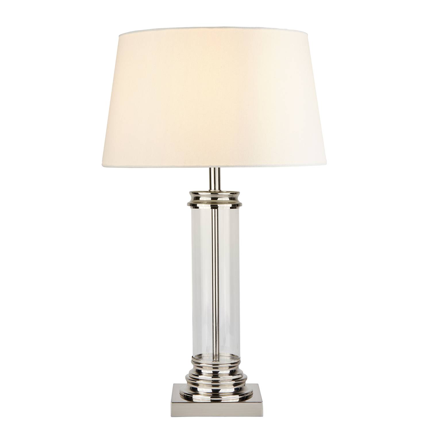 Tischleuchte Pedestal Mischgewebe Stahl Silber