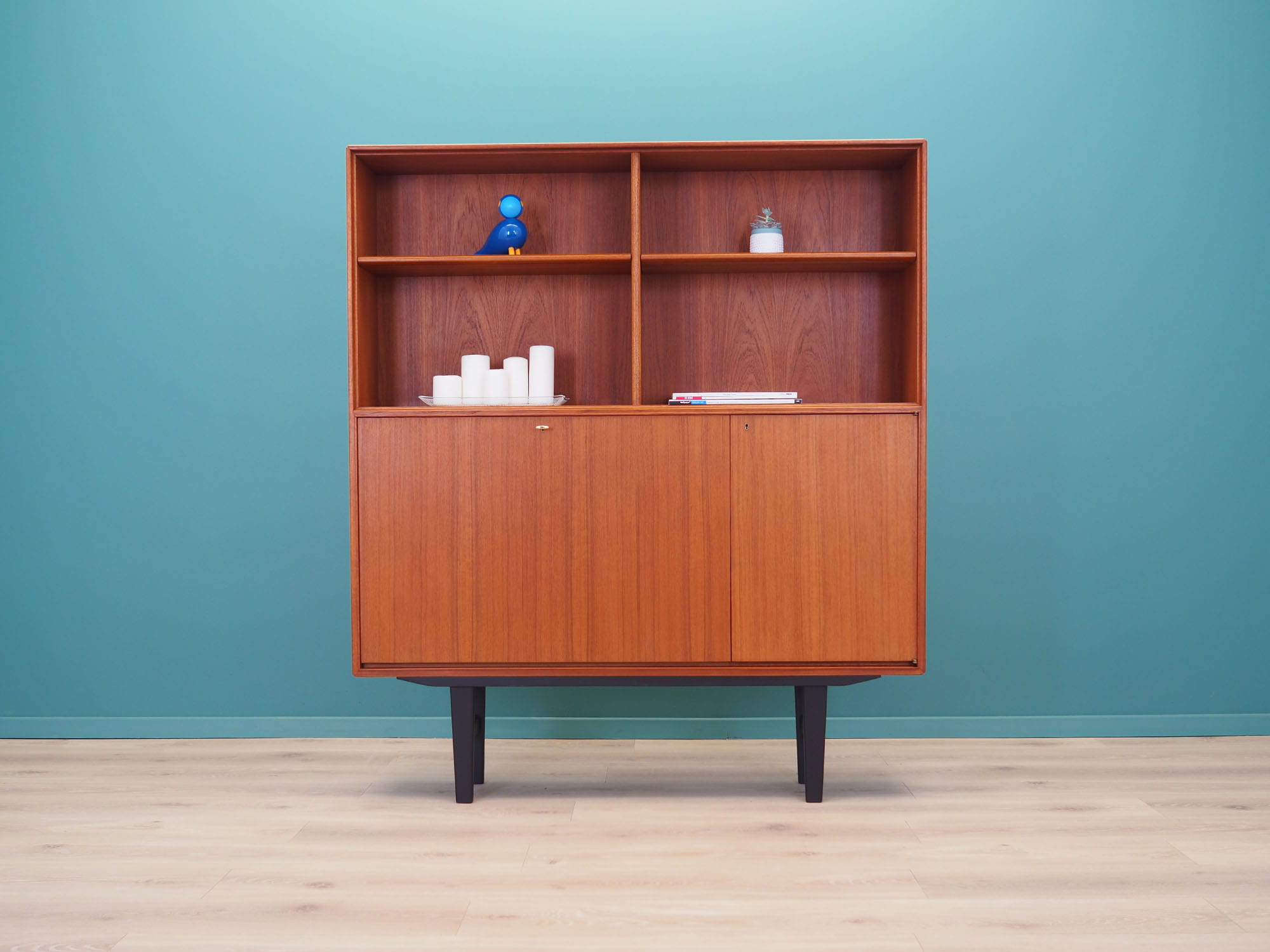 Vintage bookshelf Teak brown 1960s