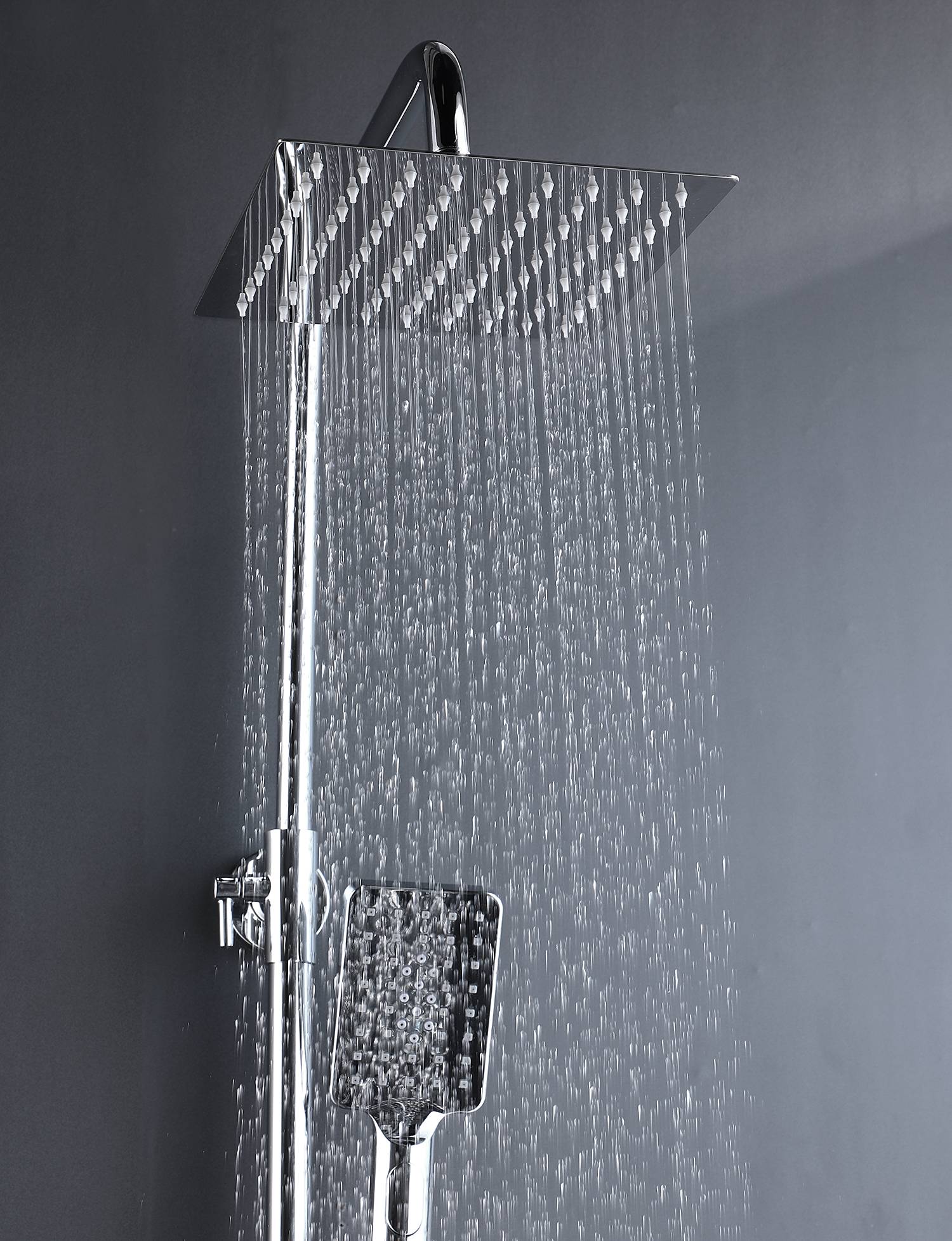 Shower system Bayala Square Silver