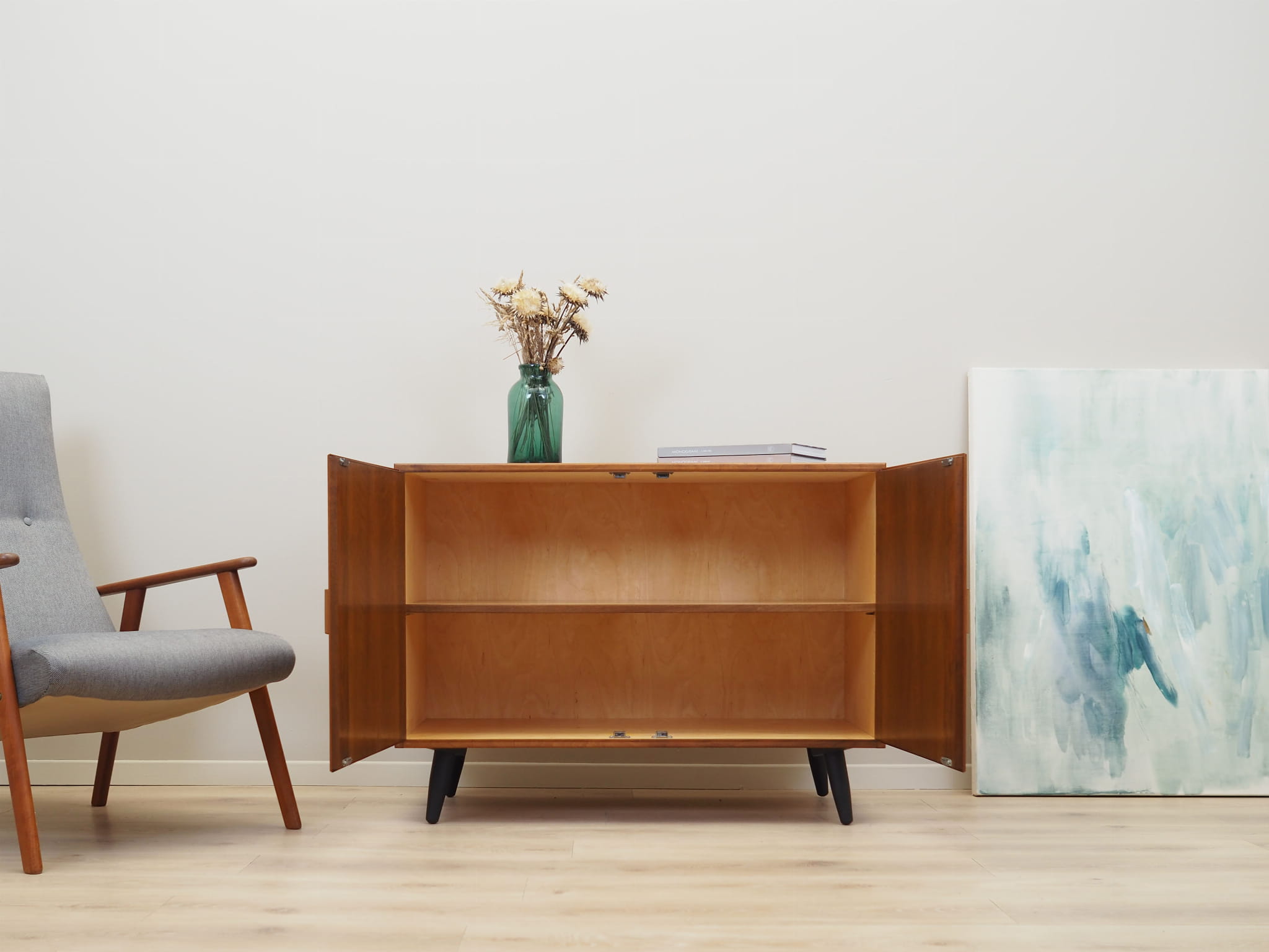 Vintage cabinet walnut brown 1960s