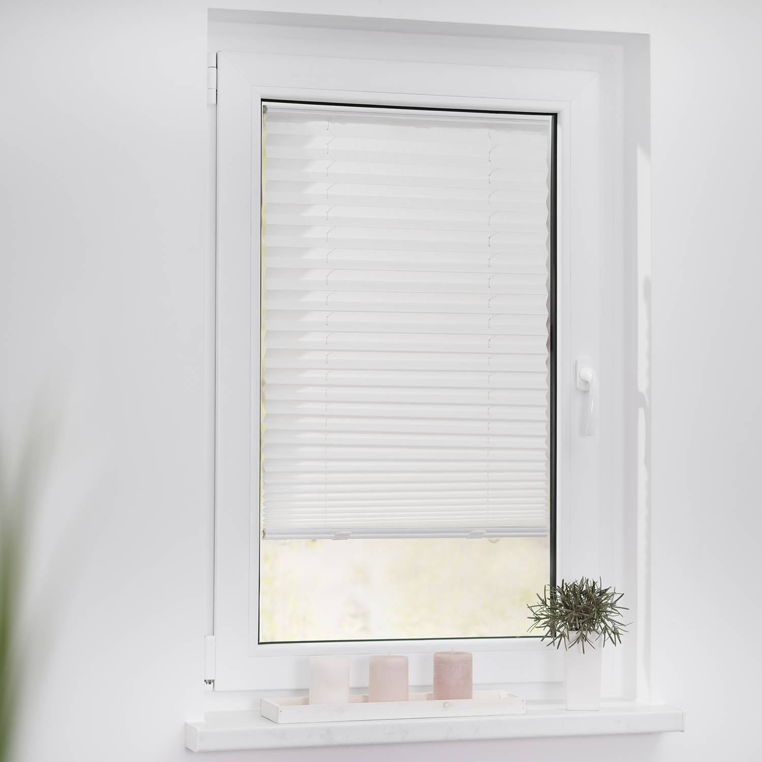 Plissee Haftfix Webstoff Weiß 90 x 130 cm