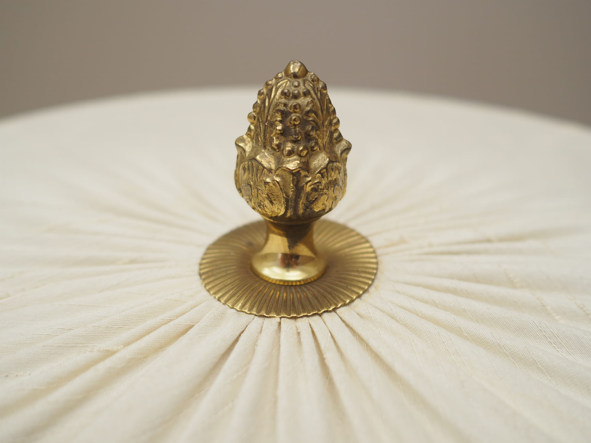 Vintage floor lamp Metal Fabric White 1970s