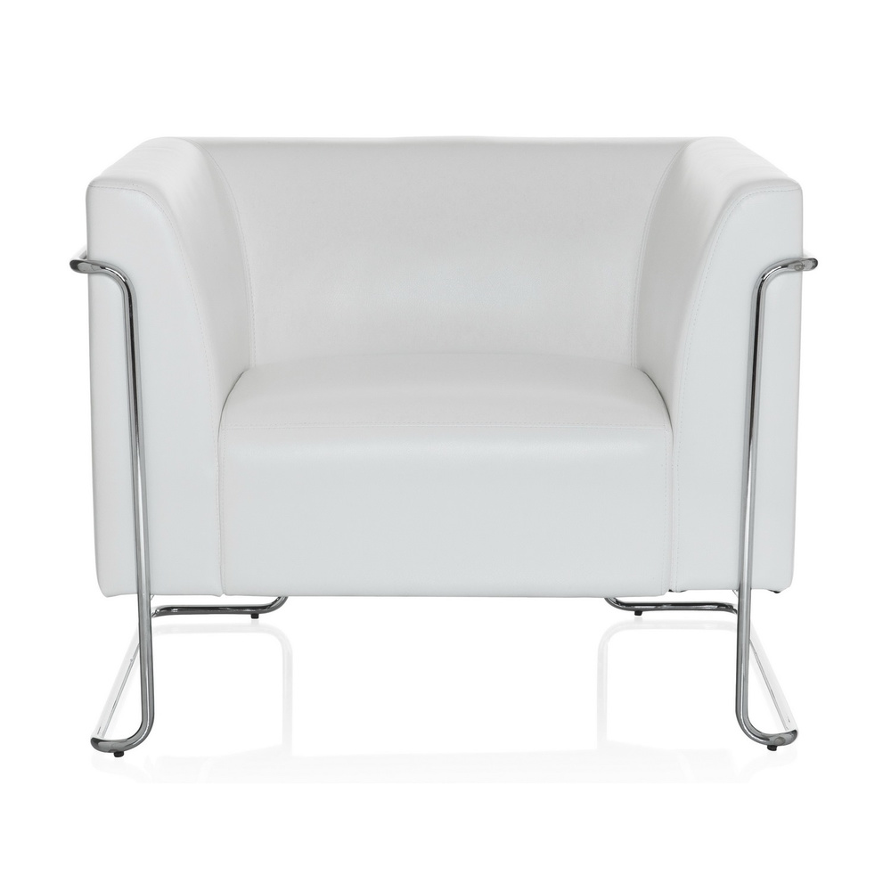CURACAO Upholstered armchair Faux leather White
