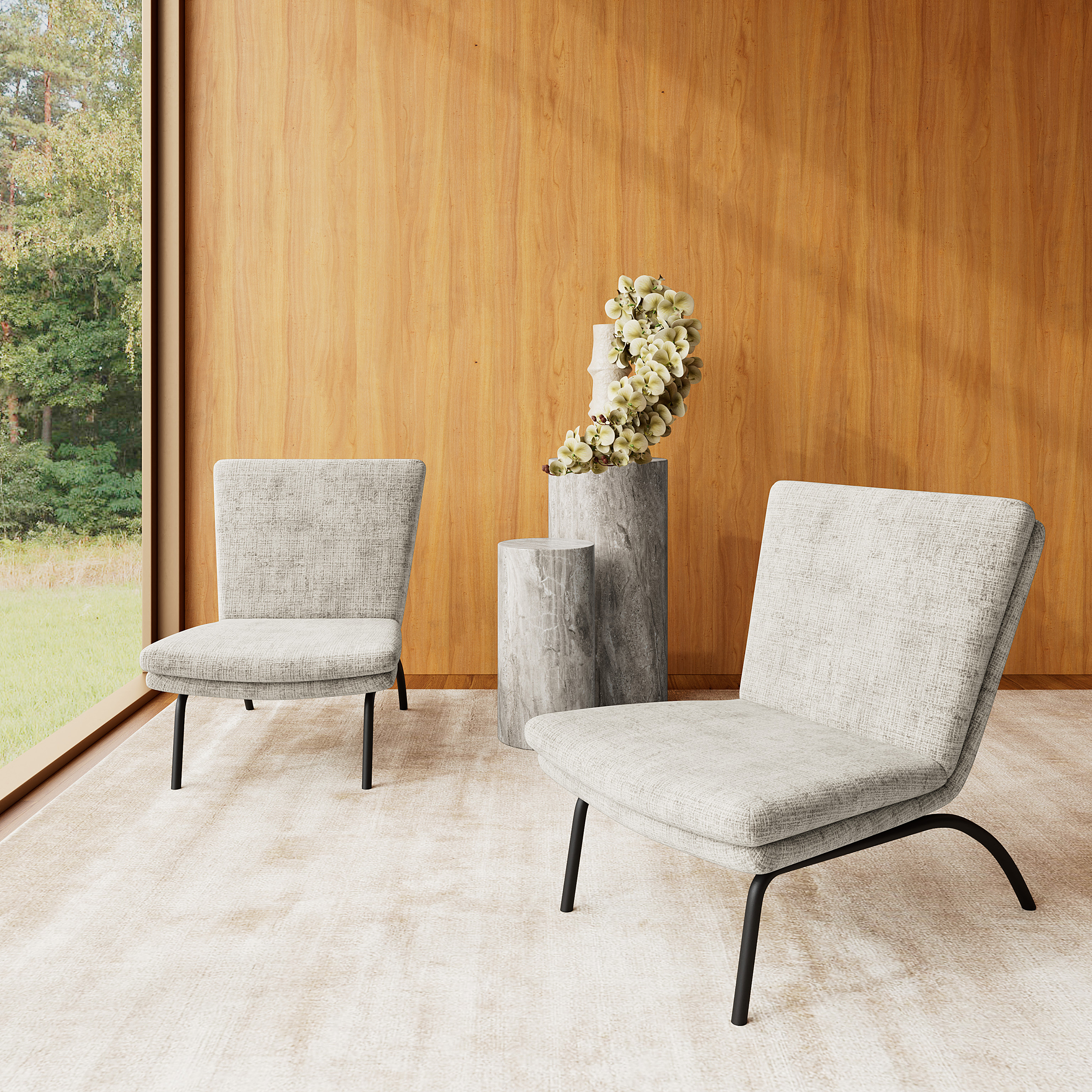 2x Side table Sukatari Marble Grey Decor