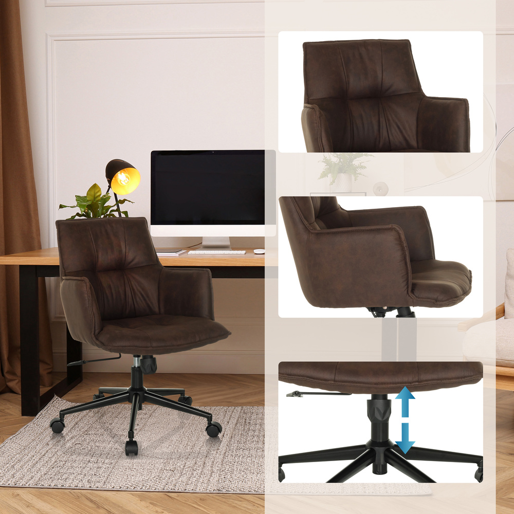 Solao Life  Office Chair Swivel Fabric Dark Brown