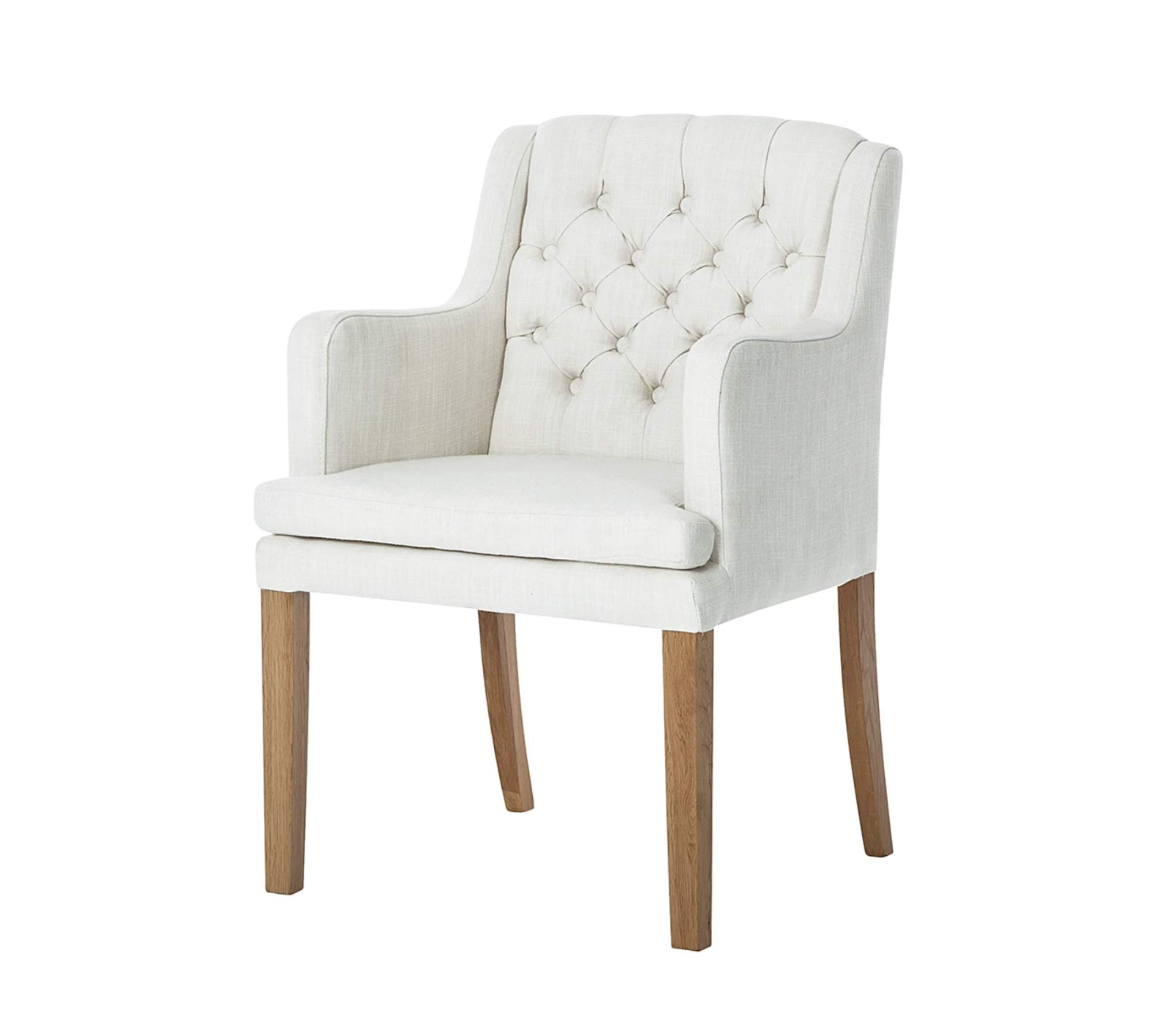 Armlehnstuhl Webstoff Weiß