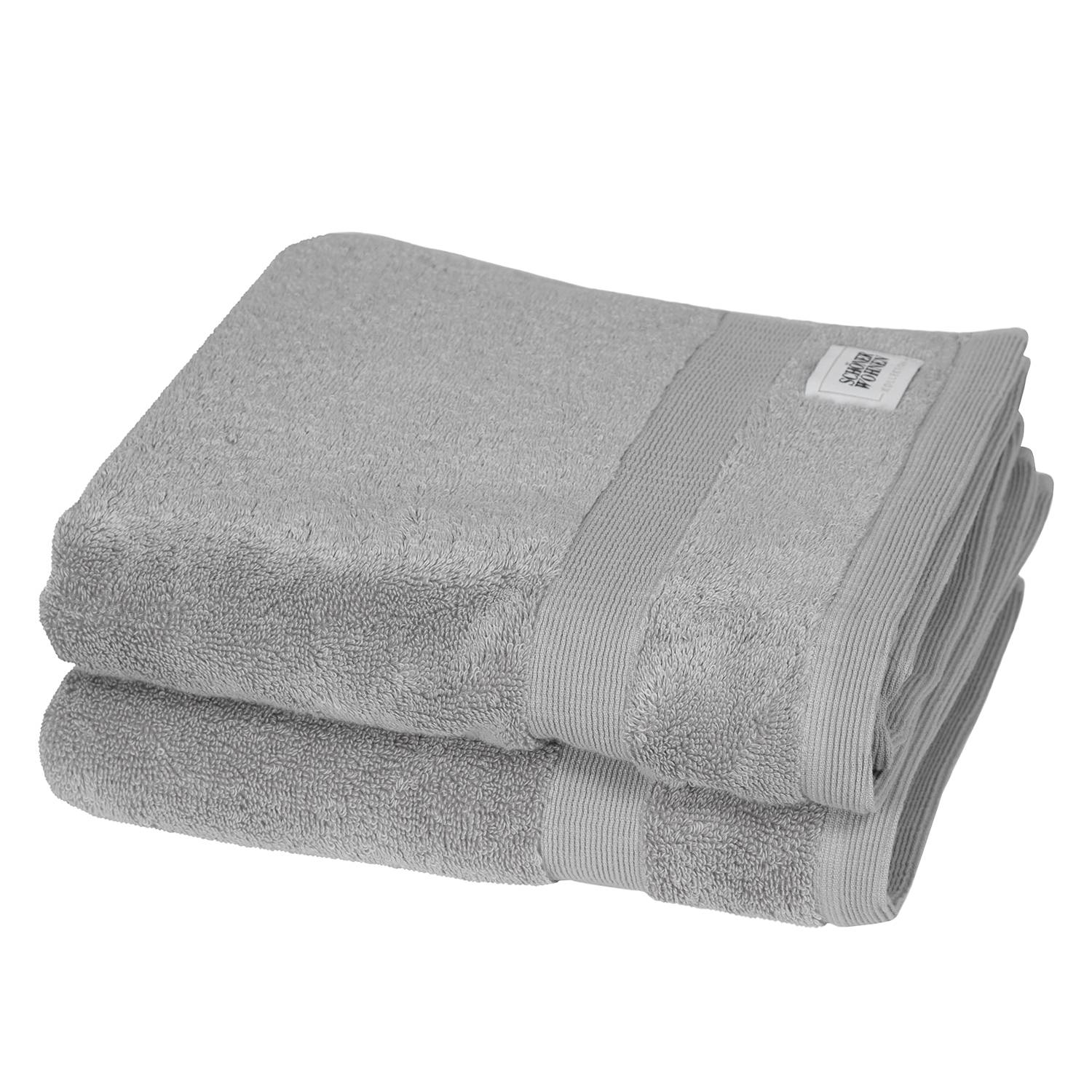 2x Handtuch Cuddly Frottee Hellgrau