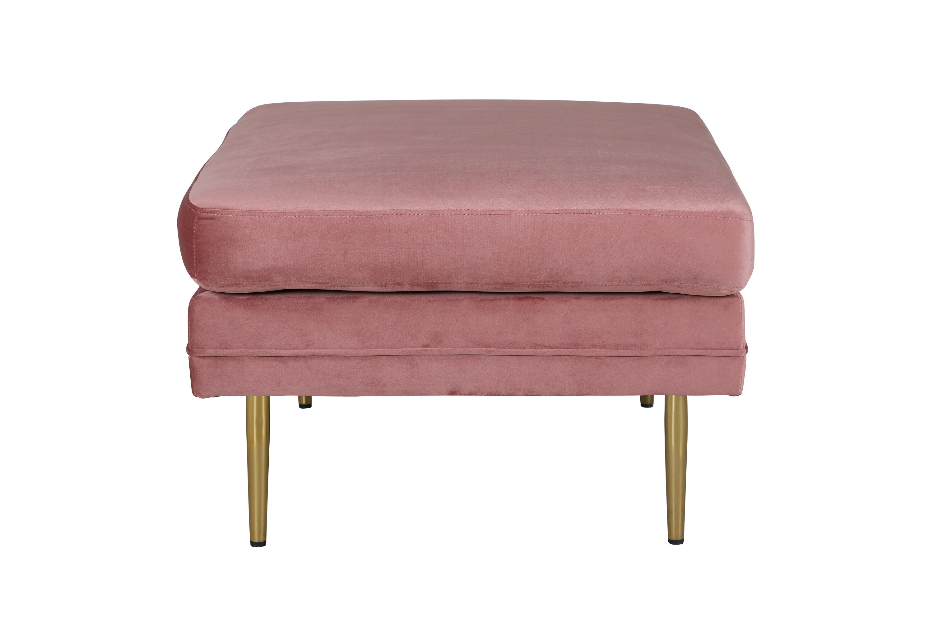 Boom Ottoman Brass Velvet Pink