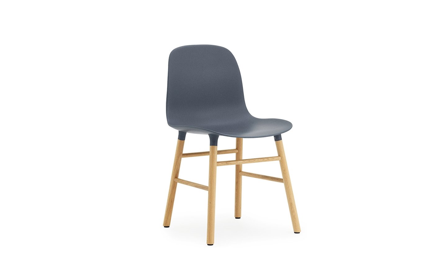 Form Stuhl Mit Holzgestell Blau