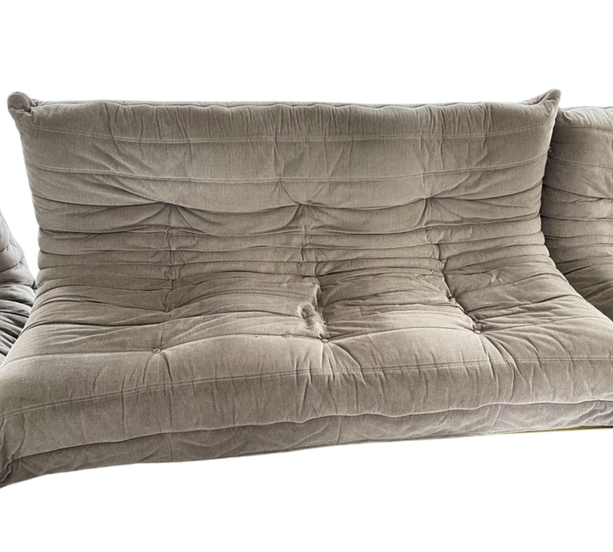 Vintage Togo Lounge Set 5-tlg. Textil Taupe