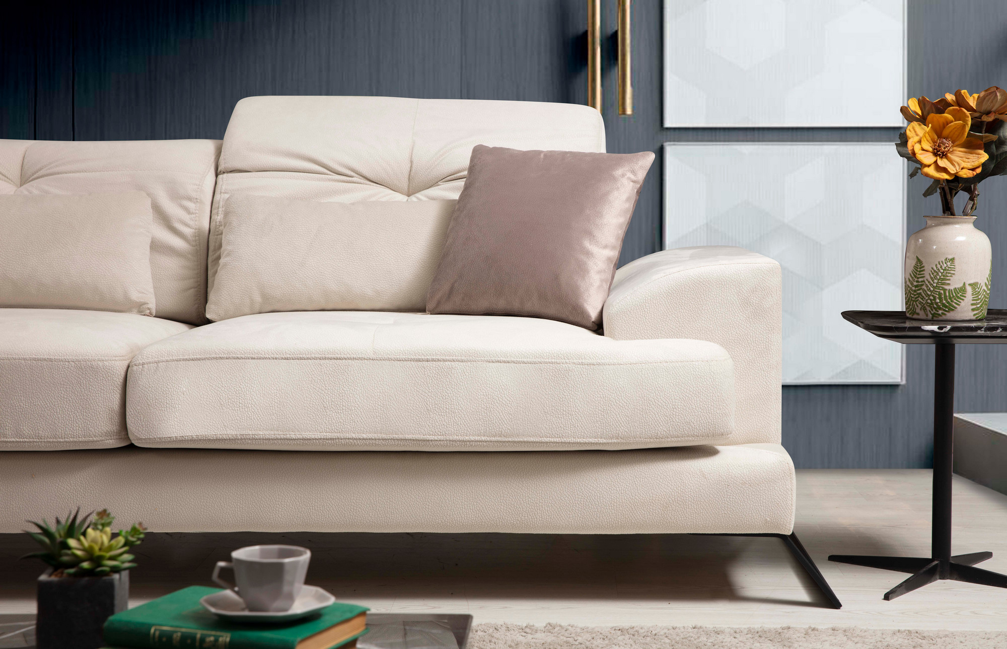 Sofa Chaise Lounge Right Ecru