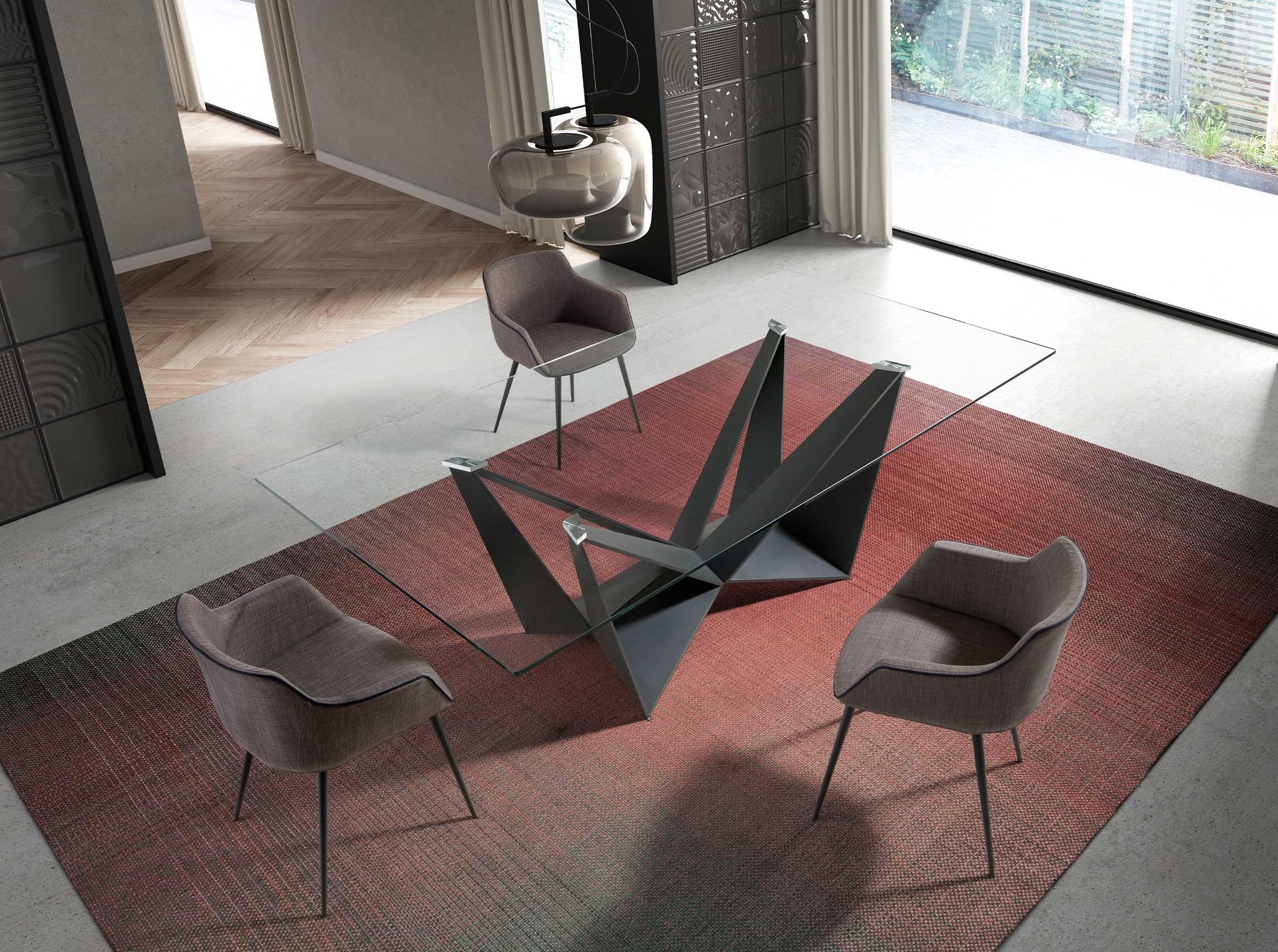 Dining chair fabric dark grey