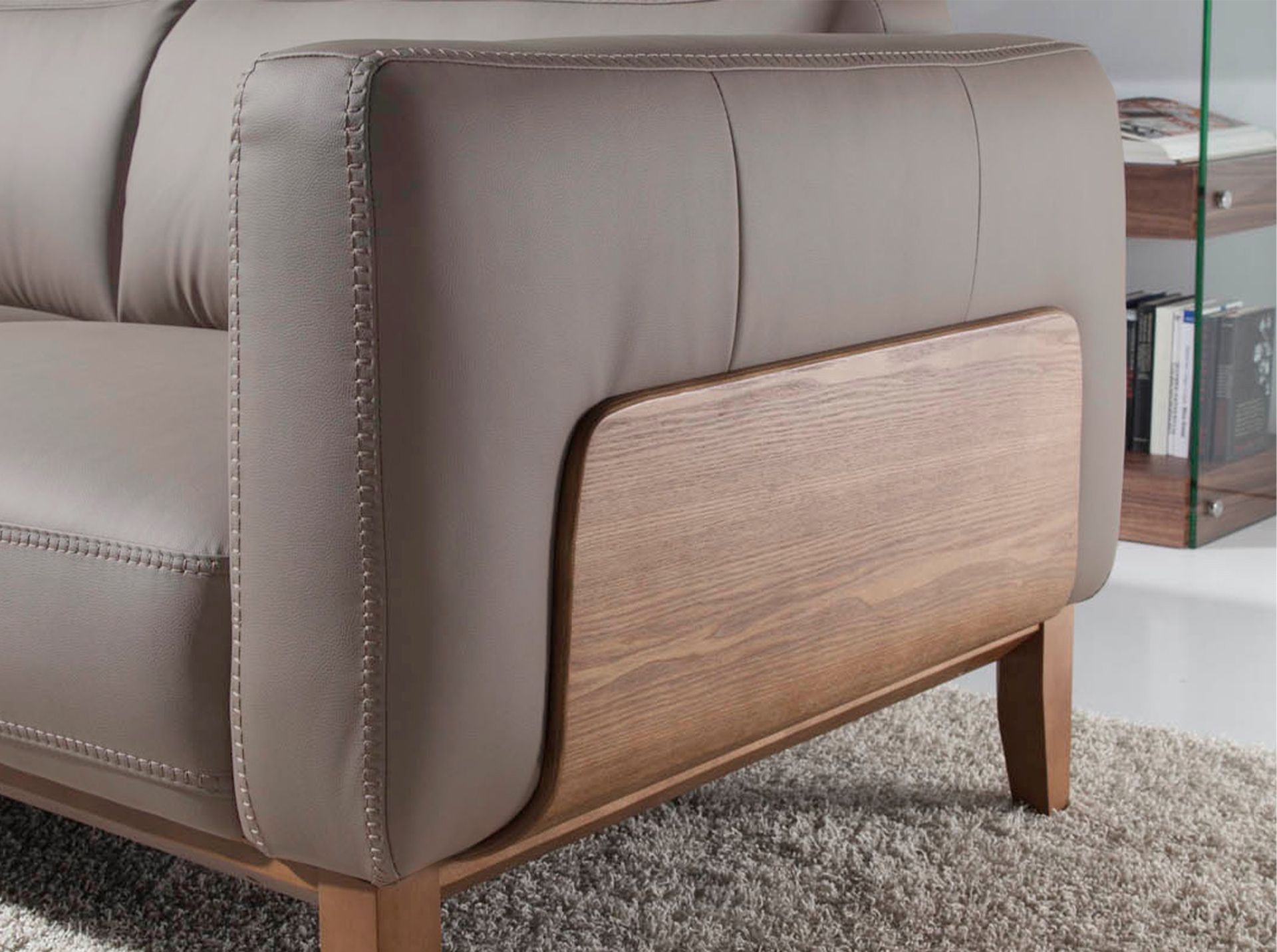Sofa 2-Sitzer Leder Grau