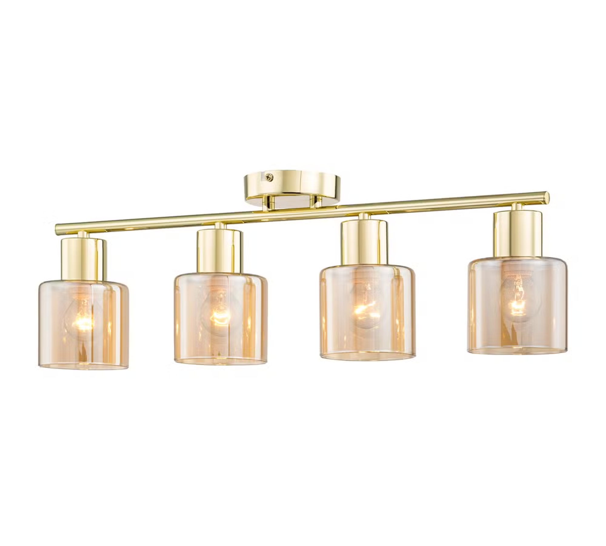 Ceiling light metal glass amber