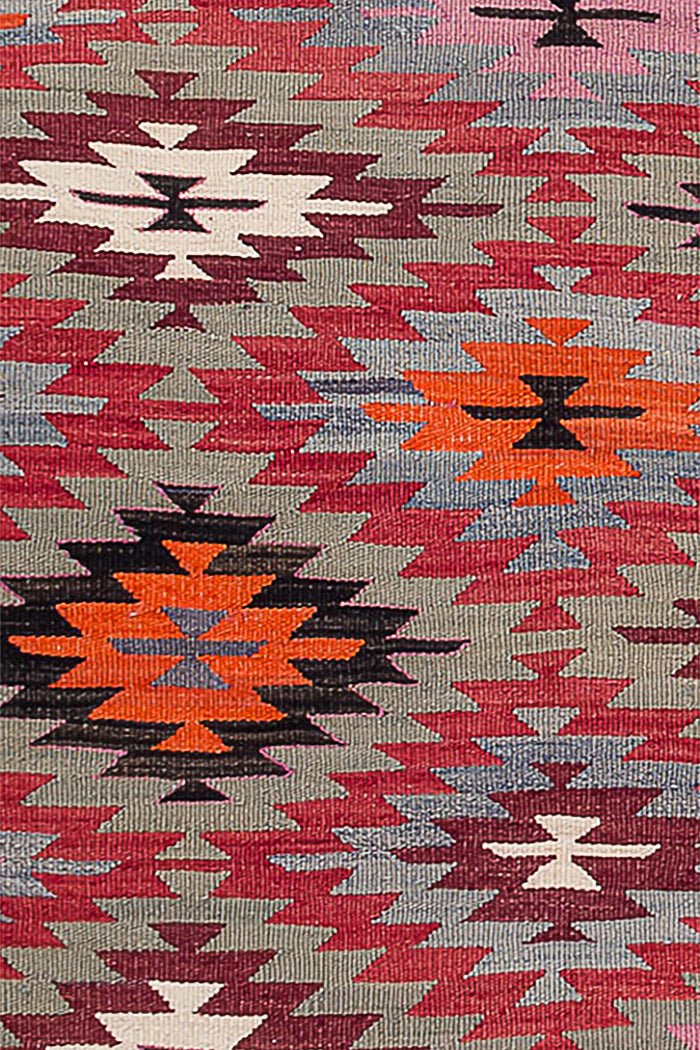 Vintage Kilim Teppich Wolle Mehrfarbig