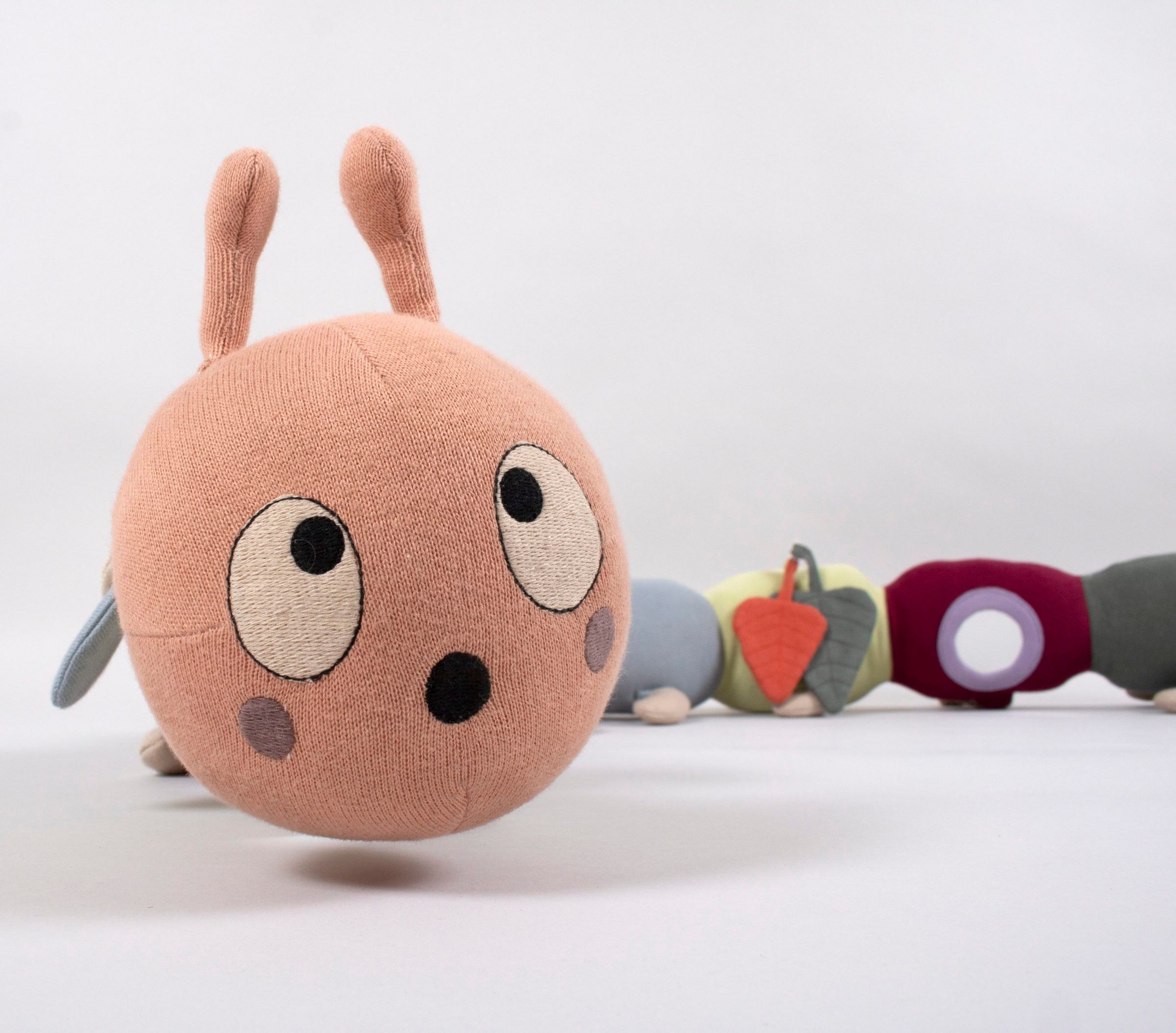 Lilli the caterpillar Activity plush toy Organic cotton Multicolored