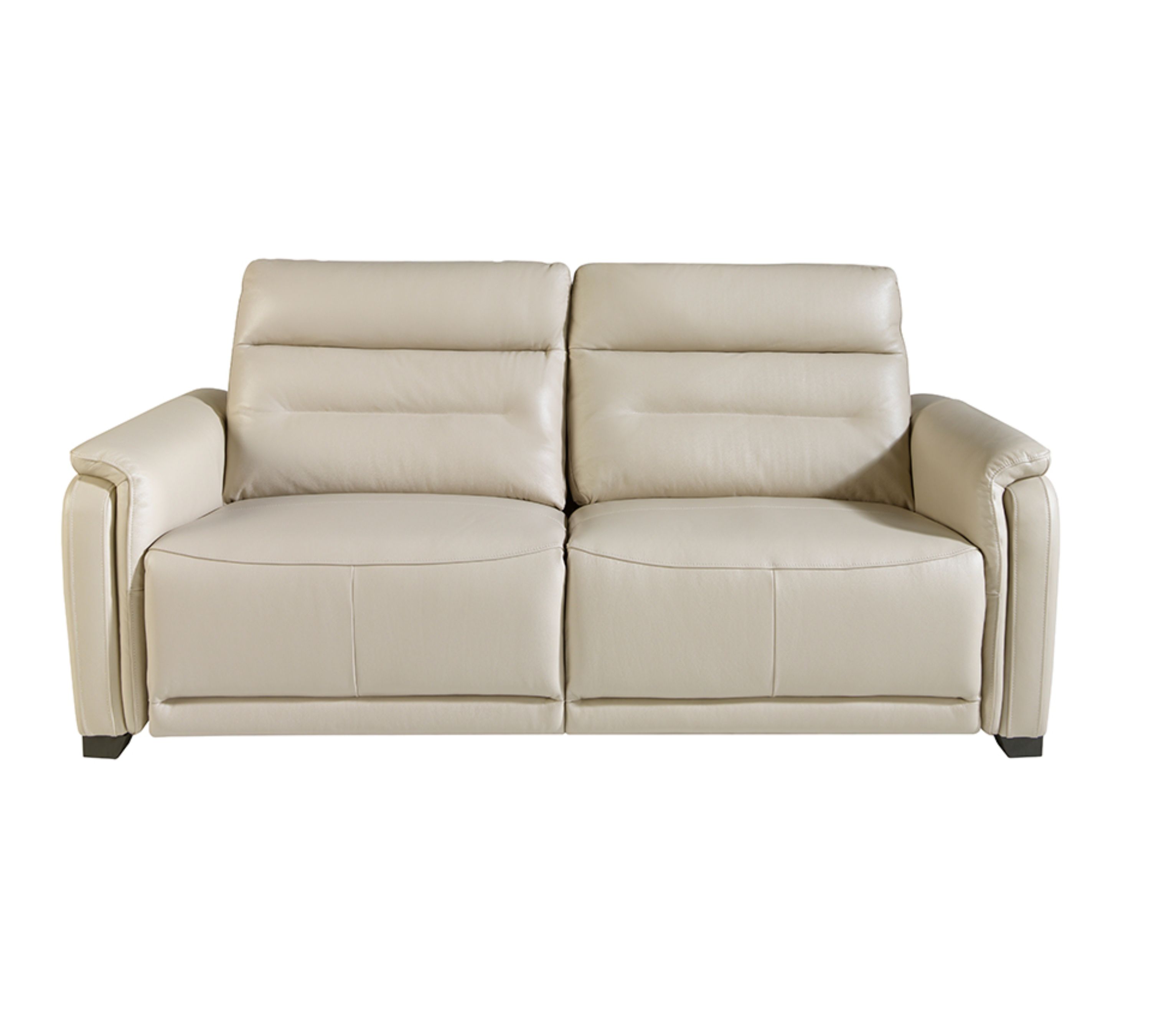 Sofa 3-Sitzer Leder Taupe Grau