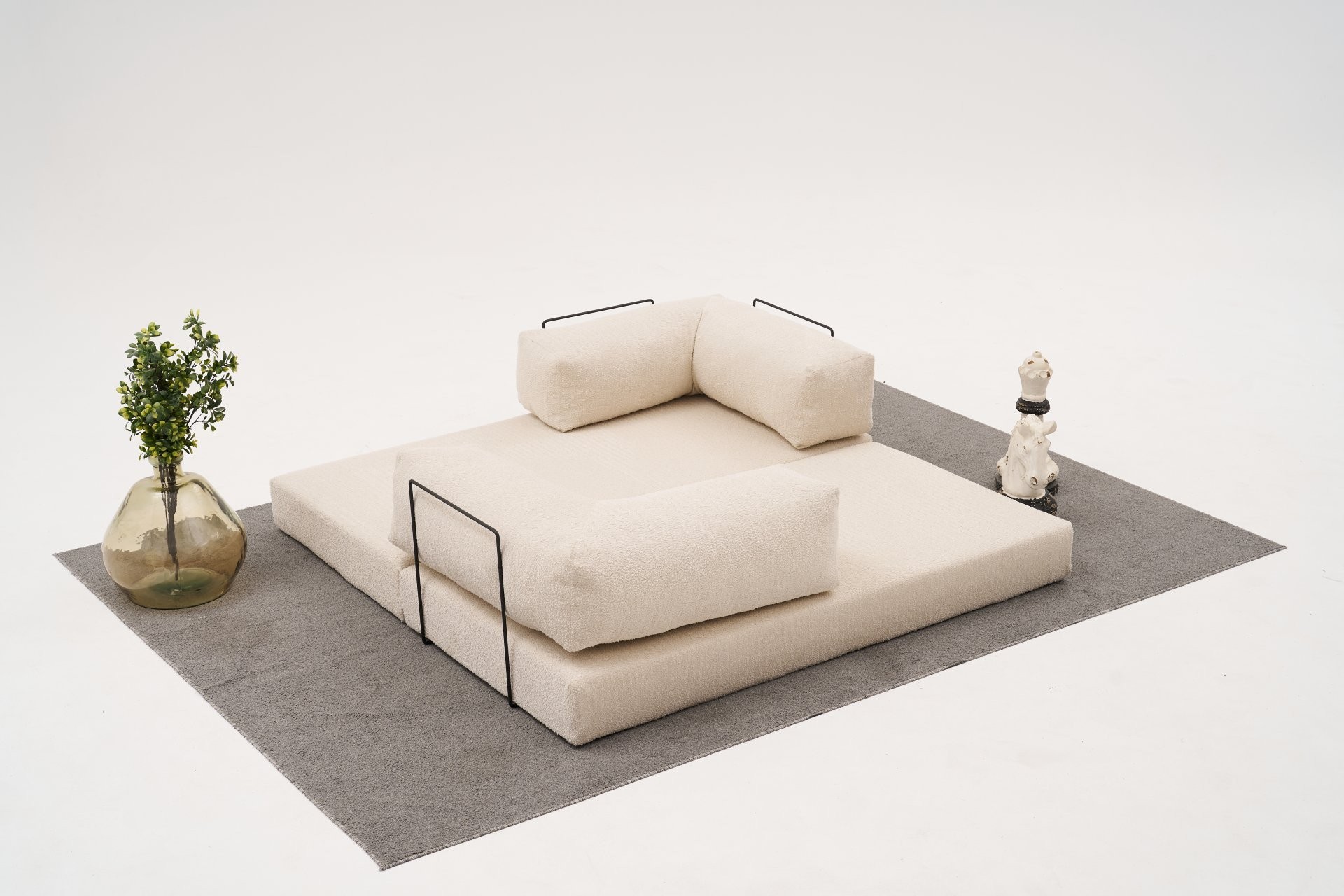 Comfort Schlafsofa 2-Sitzer Creme