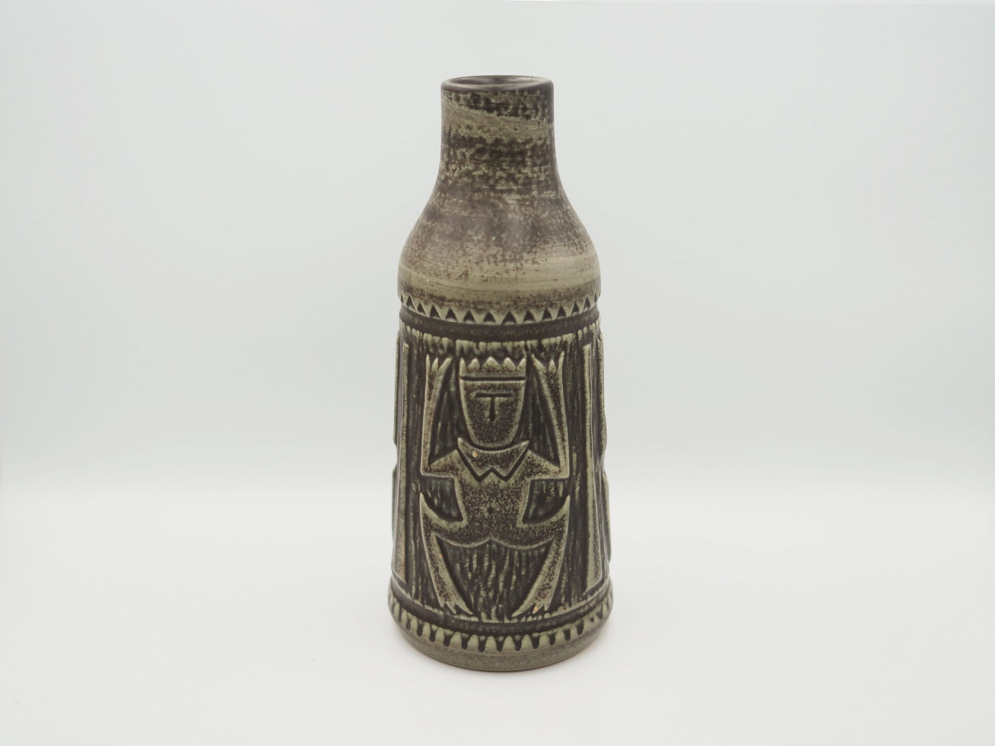 Vase Keramik Grün 1960er Jahre