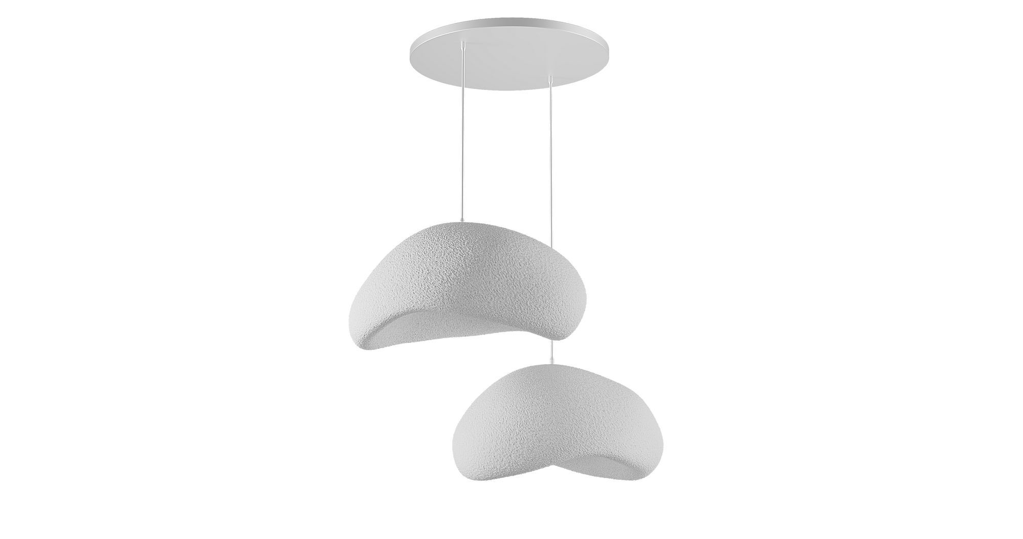 2-Flammig Wabi Sabi Grainbeams Pendelleuchte Weiß