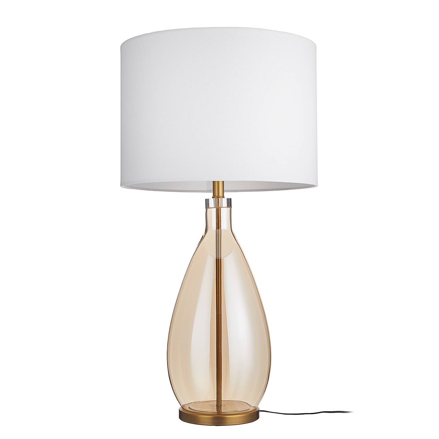 Madame Verre Tischleuchte XL Glas Metall Leinen Gold