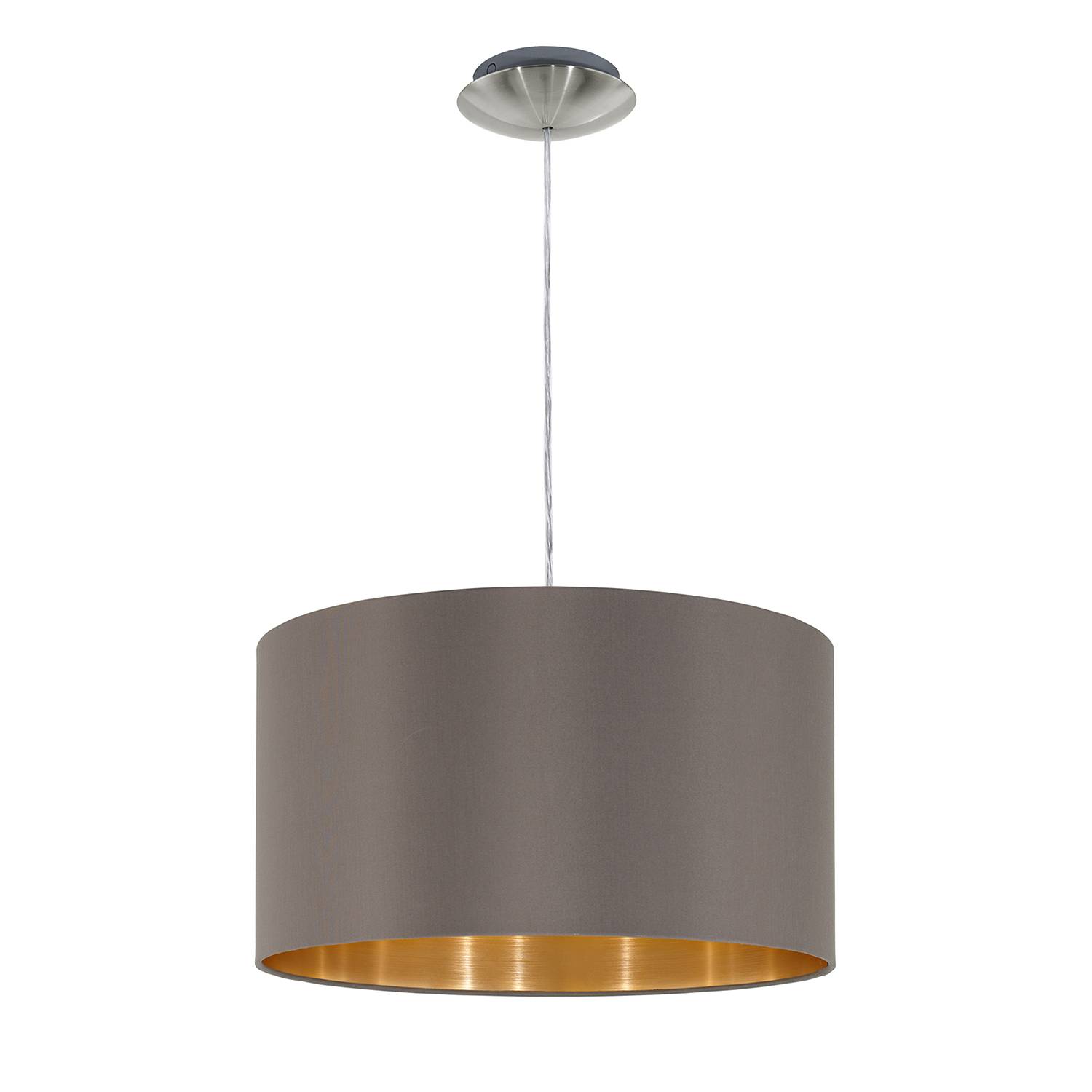 Pendelleuchte Maserlo I Mischgewebe Stahl Cubanit