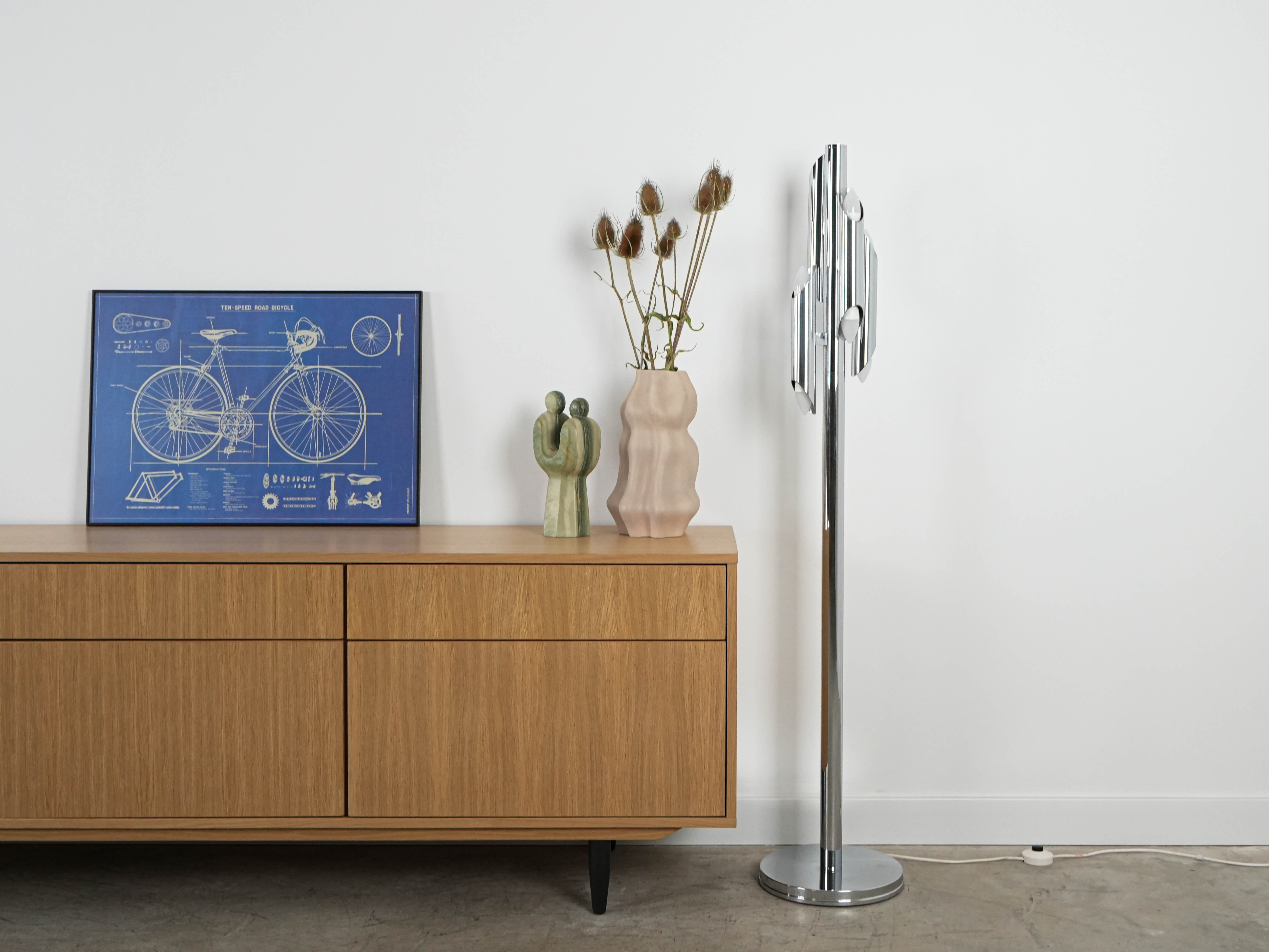 Space Age floor lamp metal