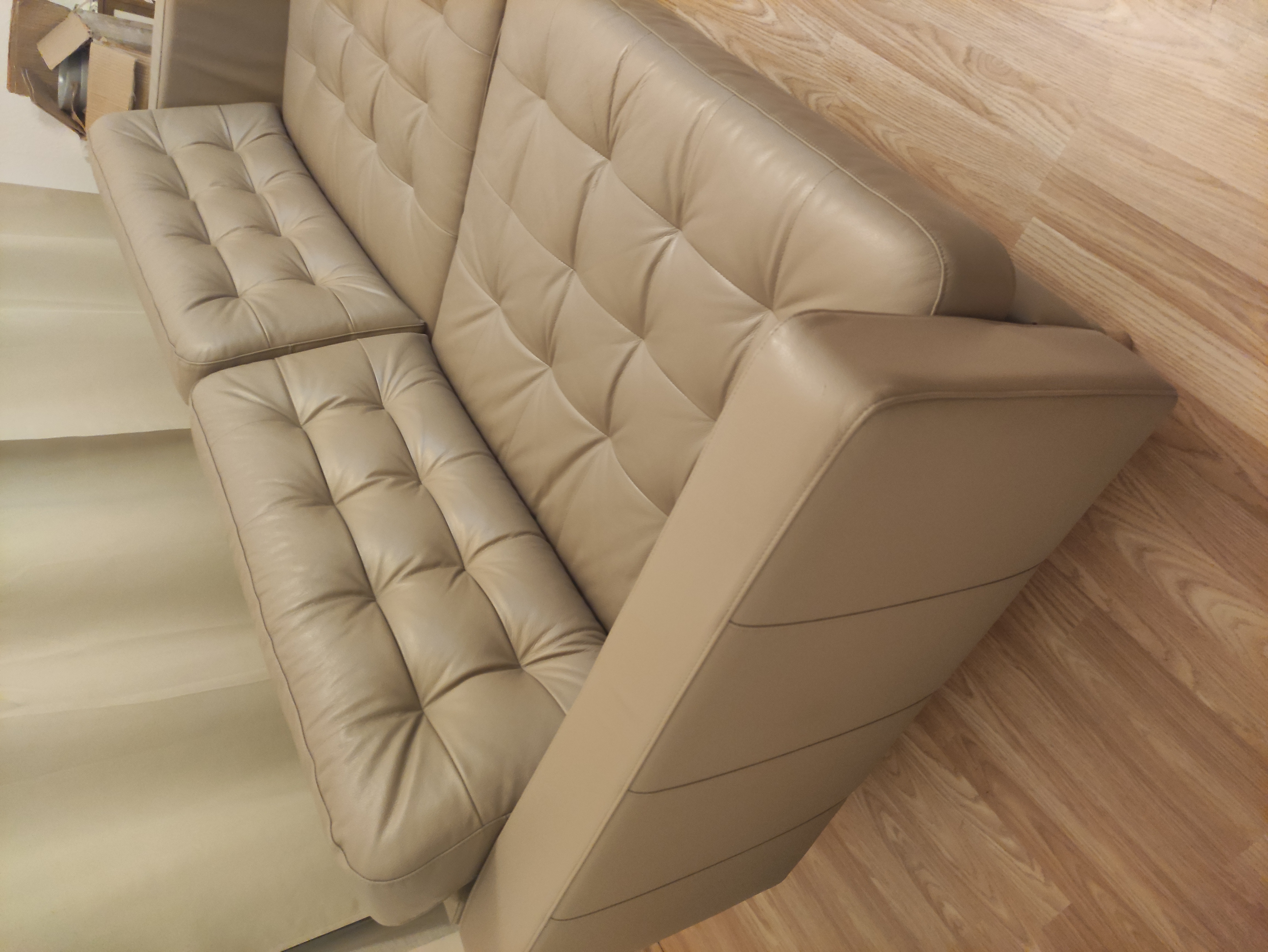 Landskrona Sofa 3-Sitzer Leder Beige