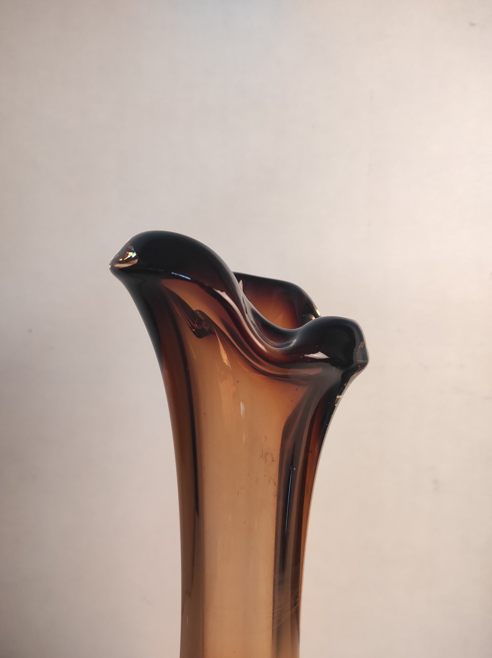 Vintage Vase Glas Braun