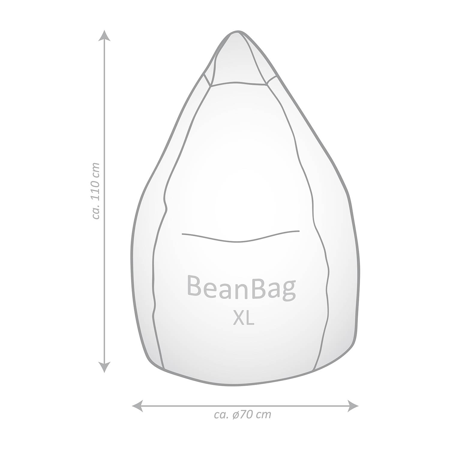 Beanbag Cool Gelb Polyester PVC 70 x 110 x 70 cm