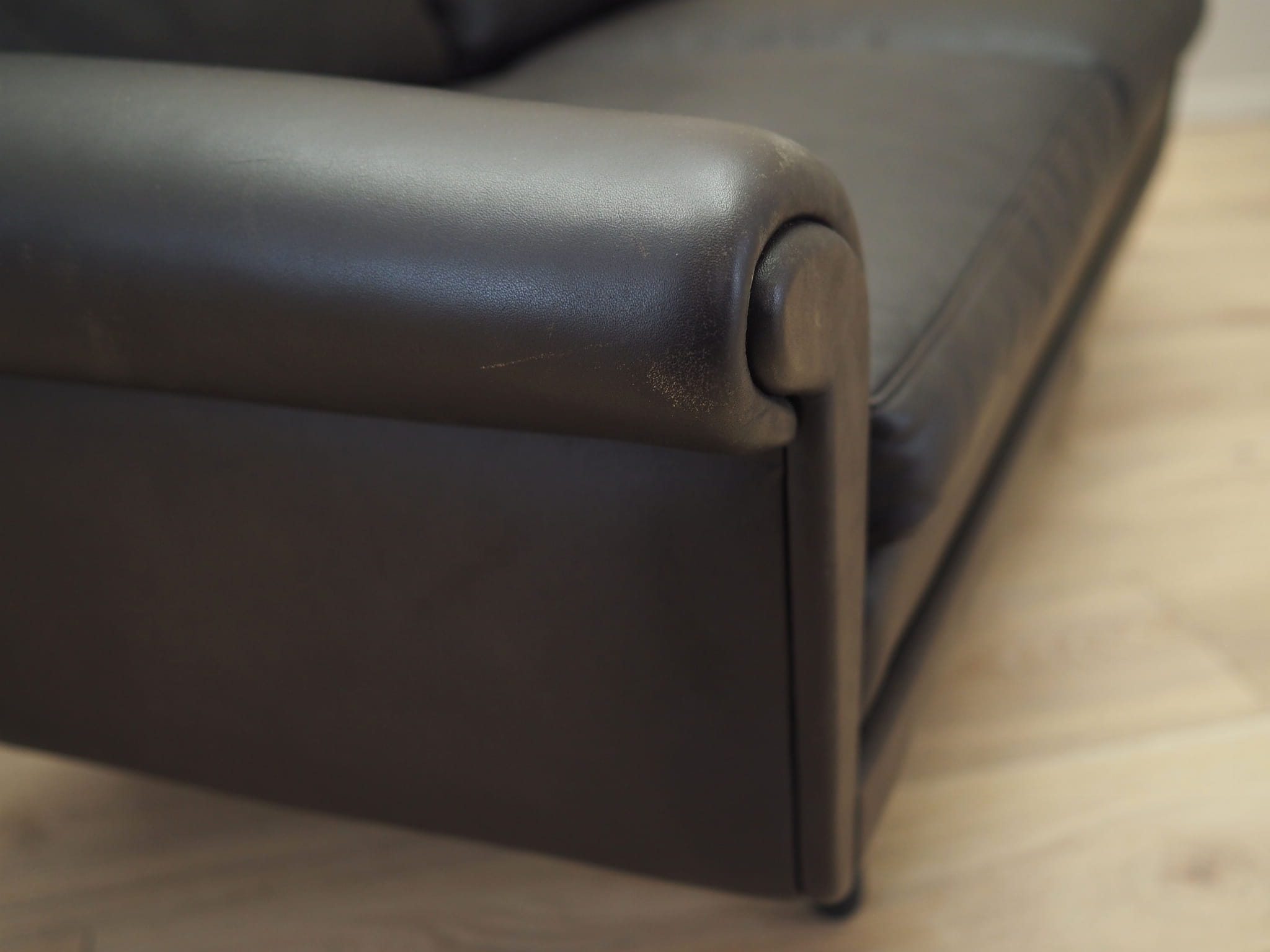 2-seater sofa leather brown 1960s