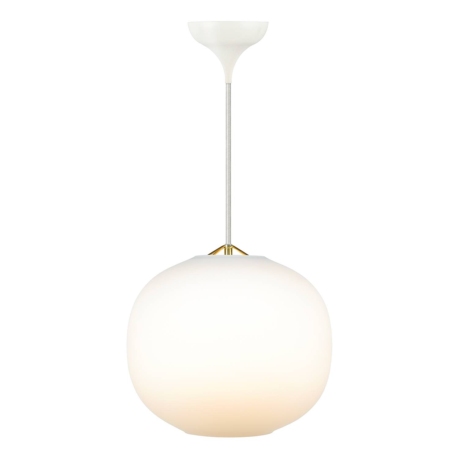 Pendelleuchte Navone Messing Opalglas Weiß Ø 30cm