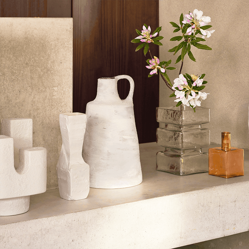 Lunas Vase Keramik Weiß