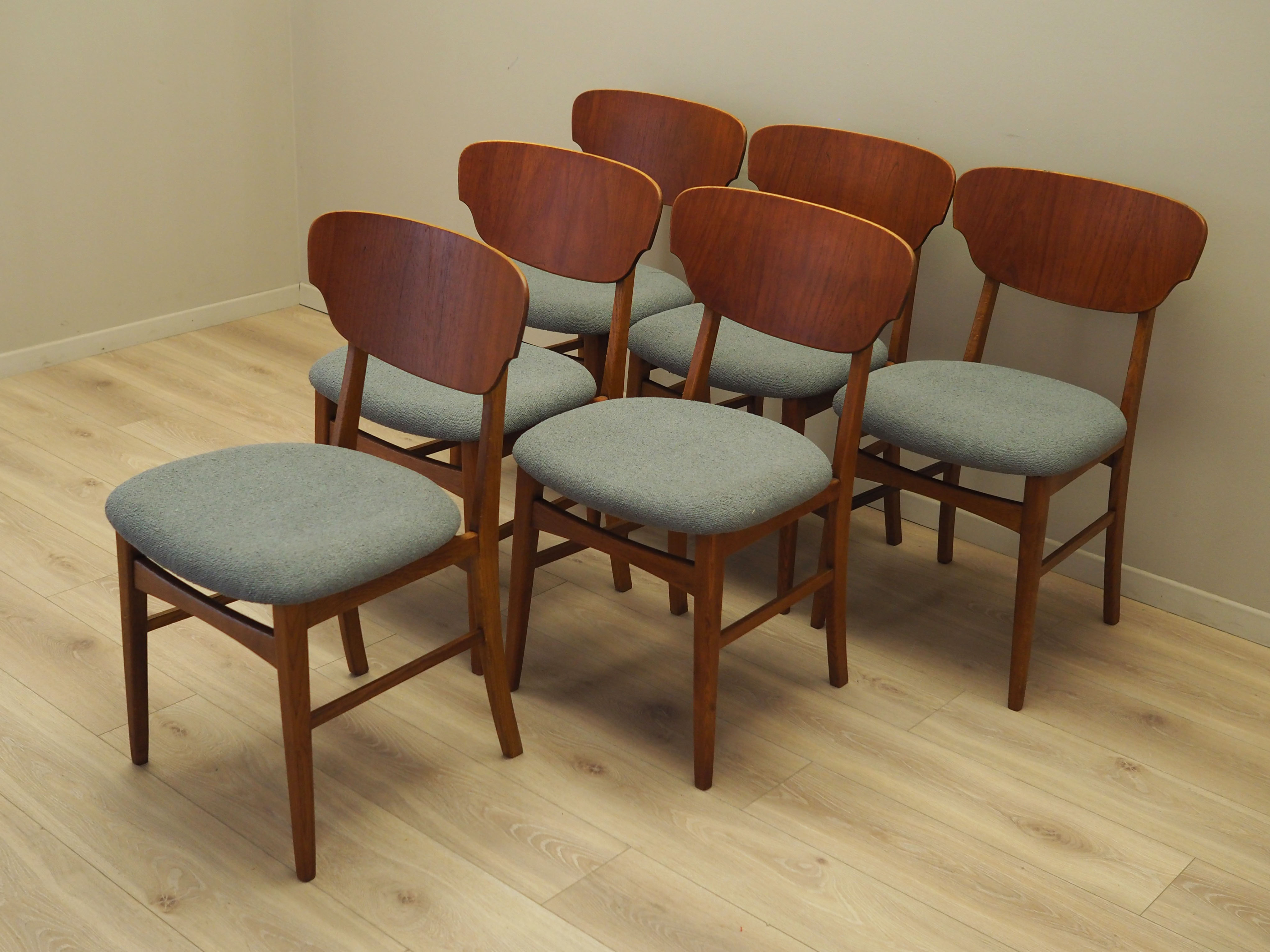 6x Esszimmerstuhl Teakholz 1970er Jahre