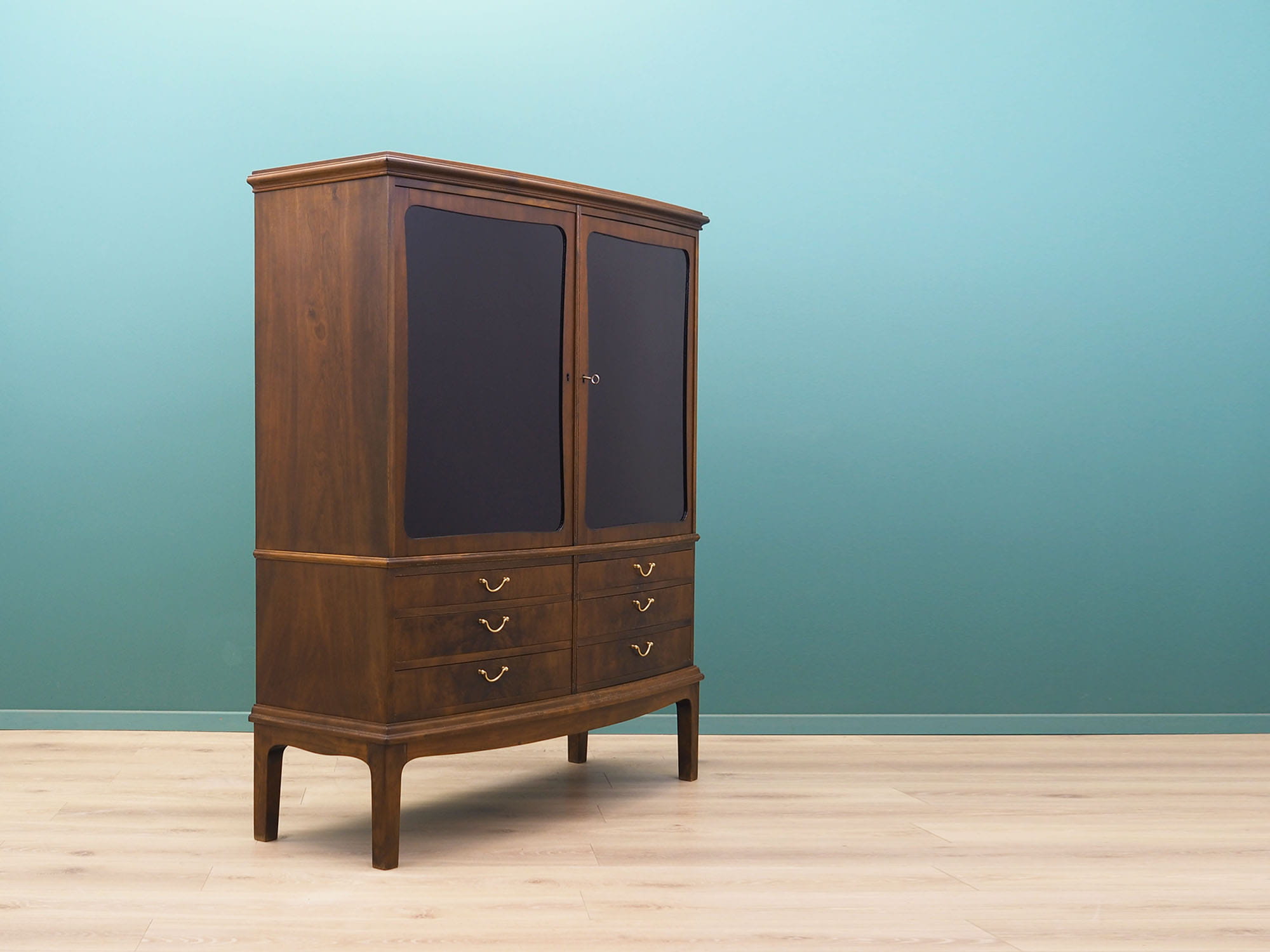Vintage cabinet walnut wood brown 1960s
