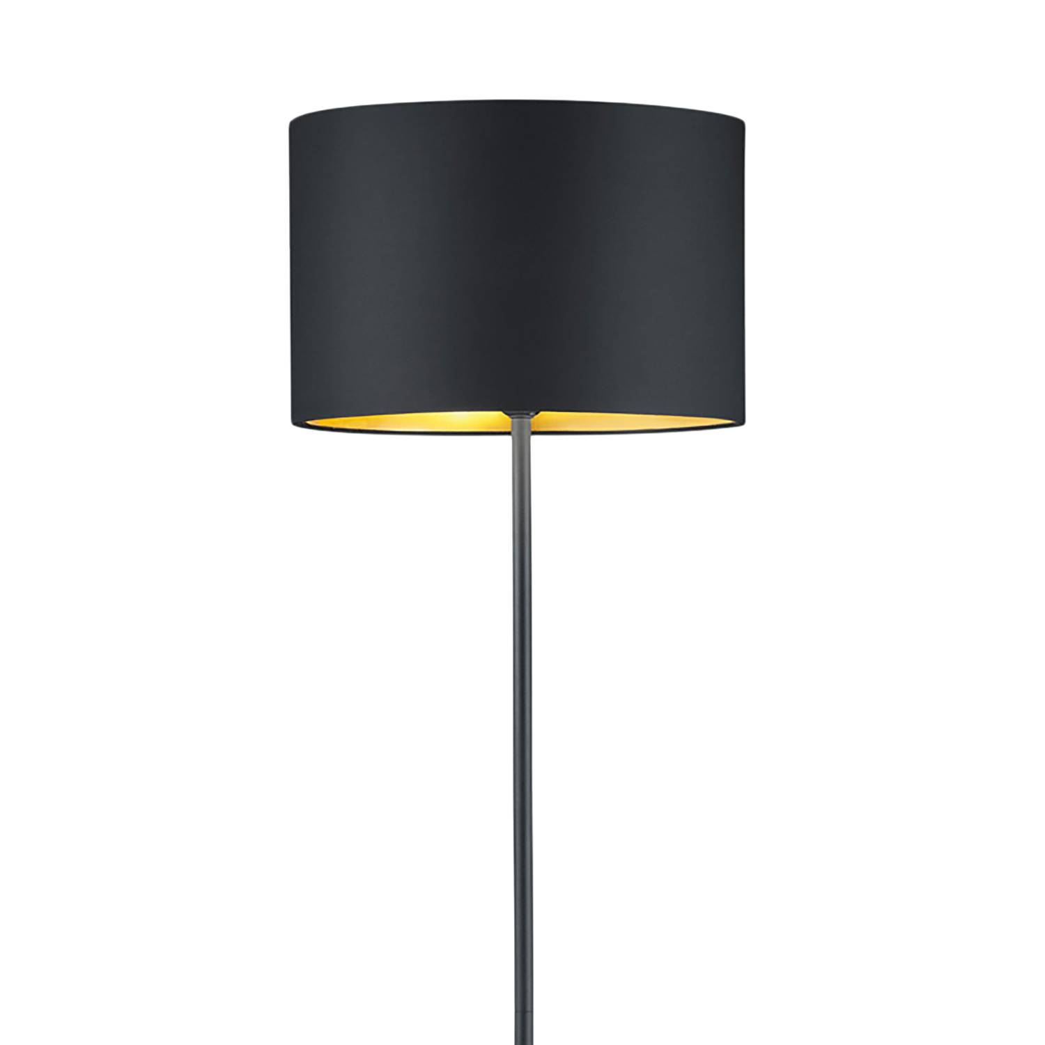 Floor lamp Hostel II Cotton fabric Iron Black Brass
