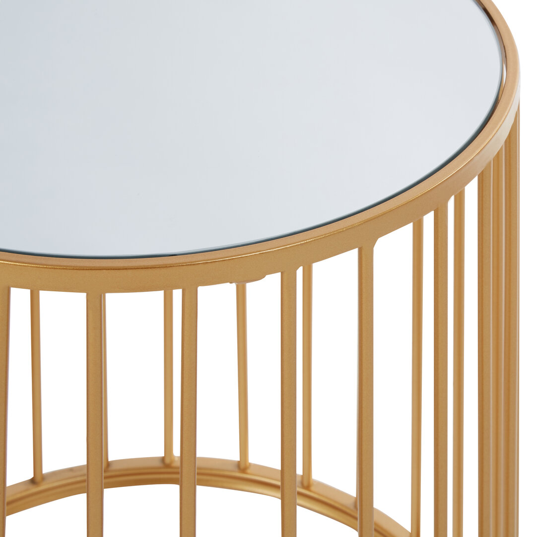 2x Avantis Round Nest Side Table Iron Gold