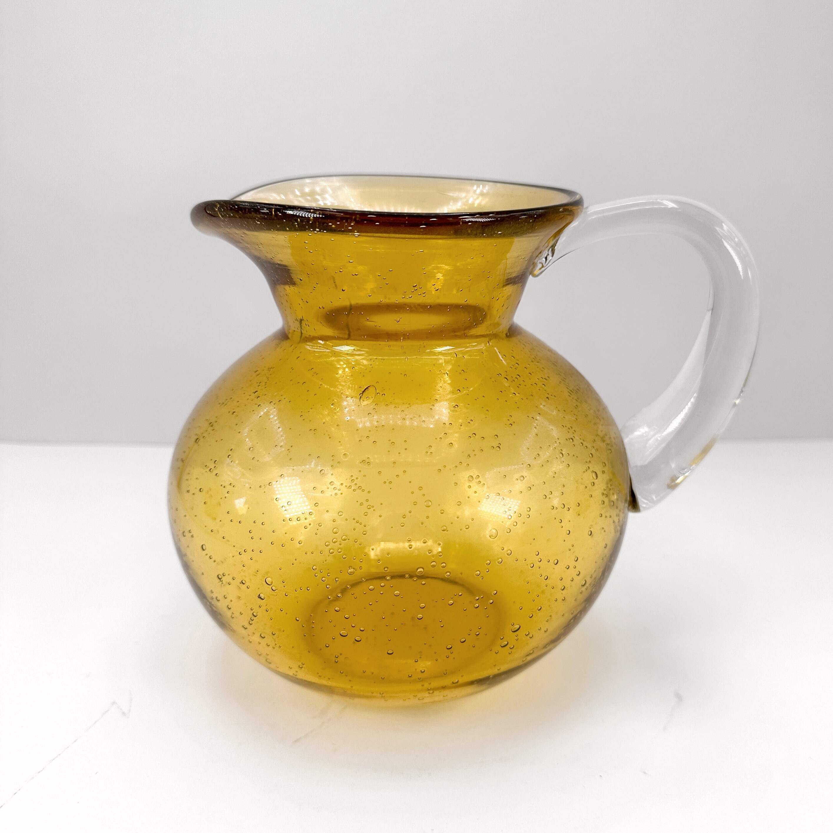 Murano Karaffe 1970er Glas Gelb / Bernstein