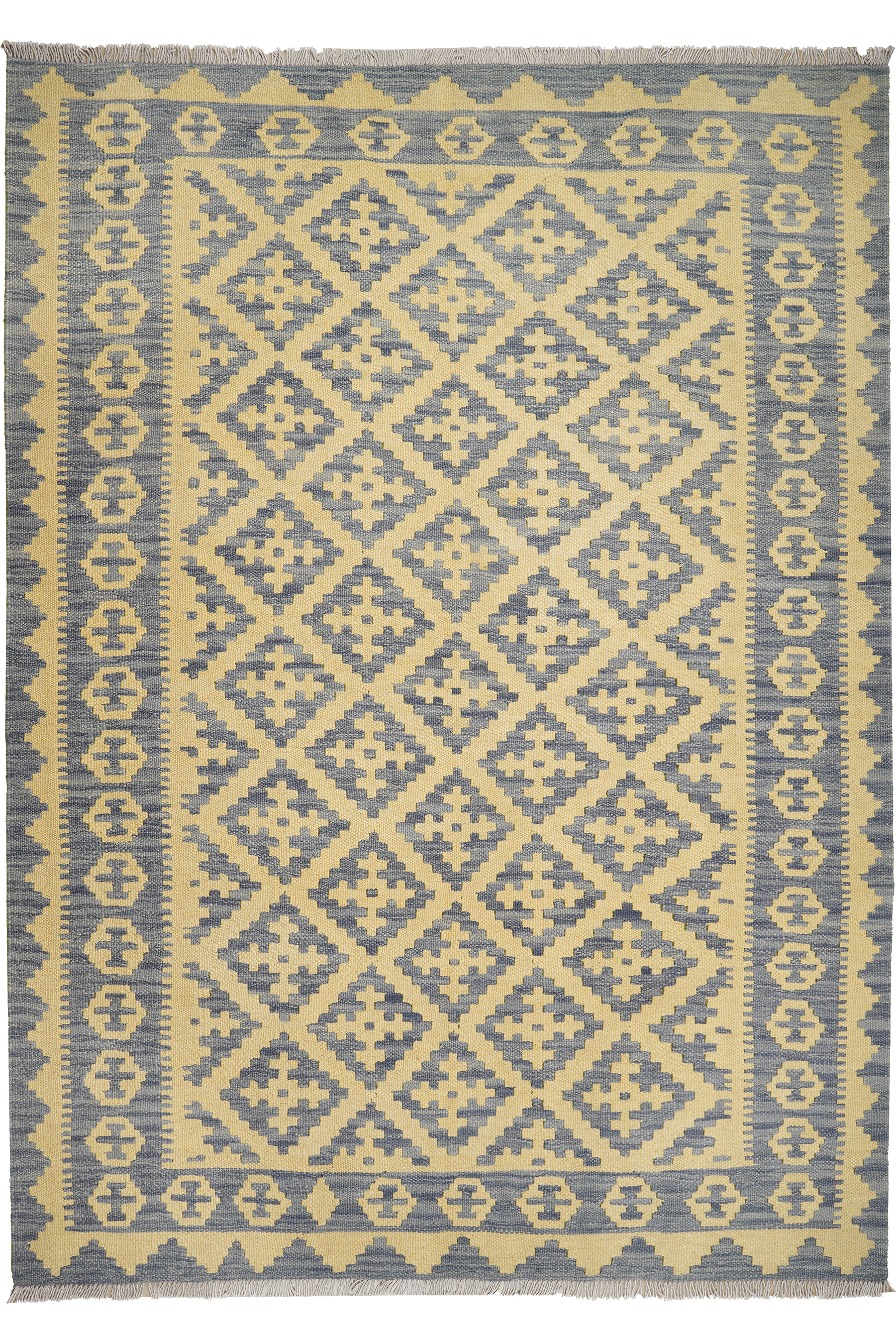 Tappeto Kilim Gashgai Lana Grigio