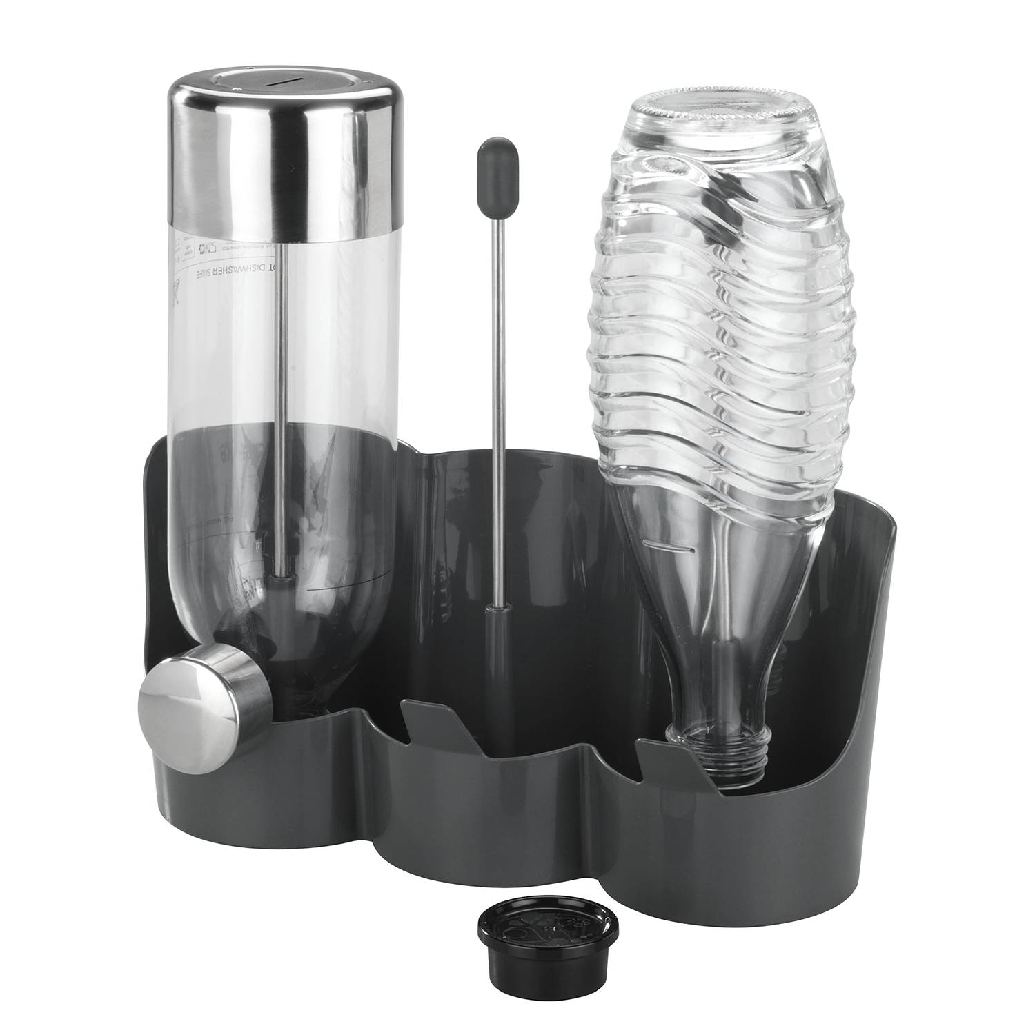 Filia Flaschenhalter Edelstahl Bambus Silber Matt