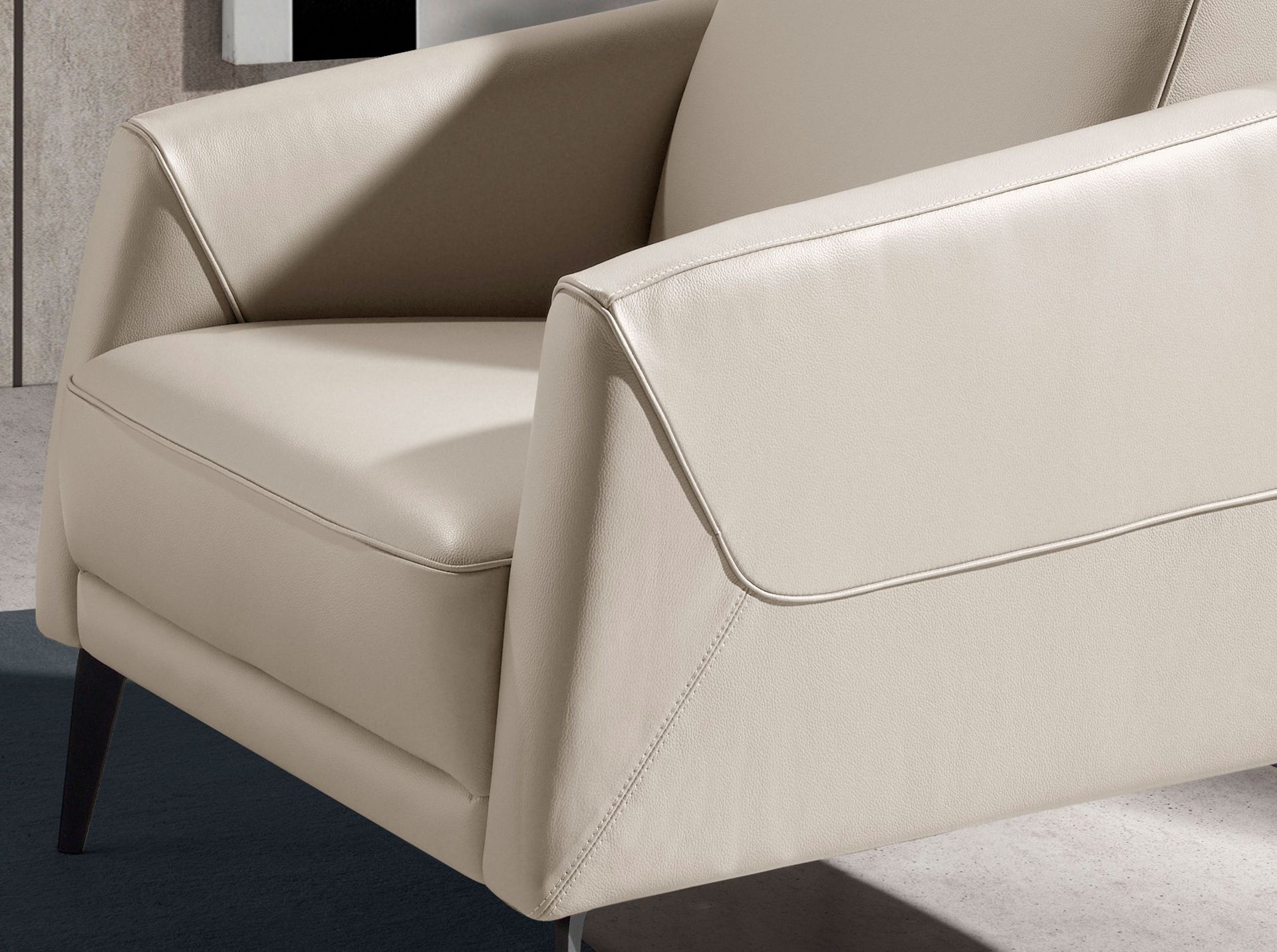 Sessel 5094 Leder Taupe Grau