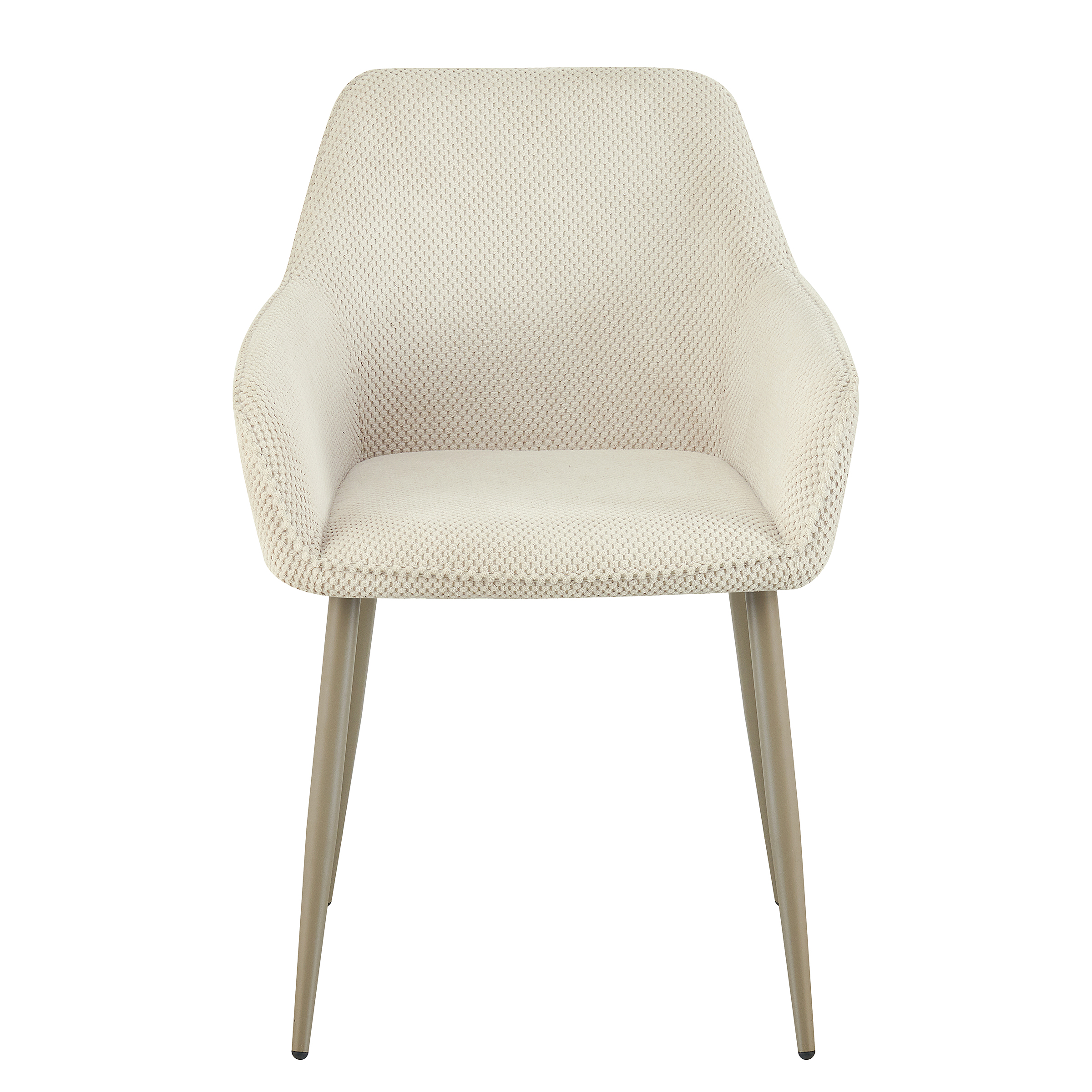 Aobo Armlehnenstuhl 2er-Set Strukturstoff Cremeweiß