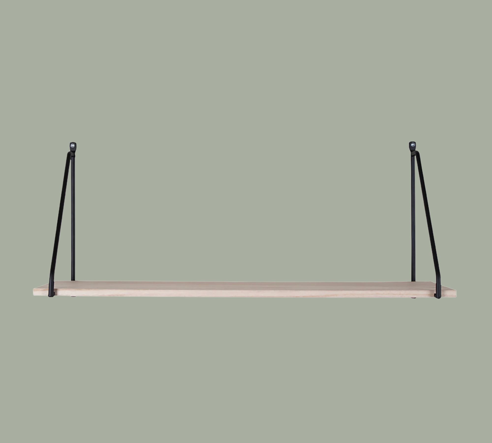 Wall shelf solid wood metal black